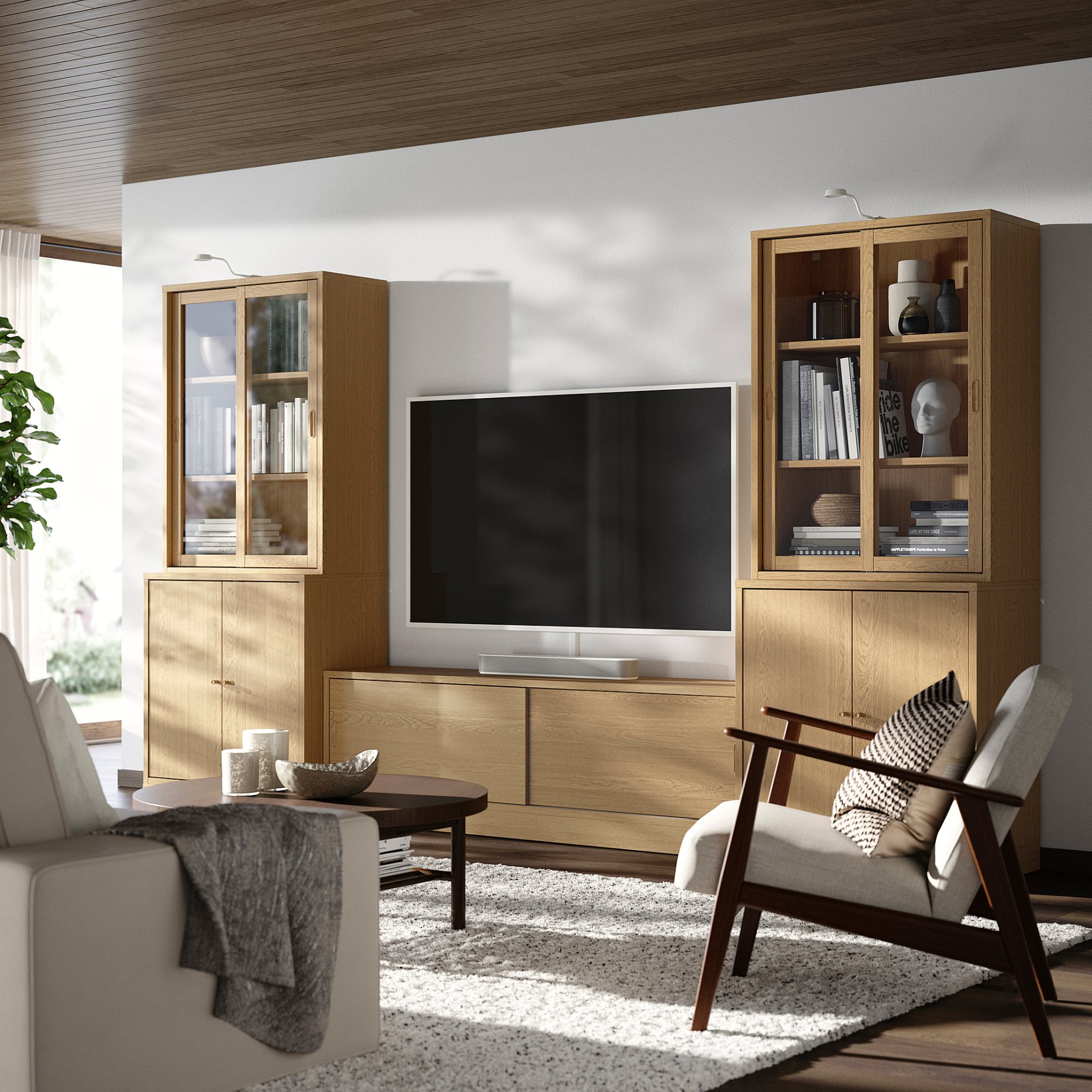TONSTAD, TV storage combination, 342x47x201 cm, 195.150.61