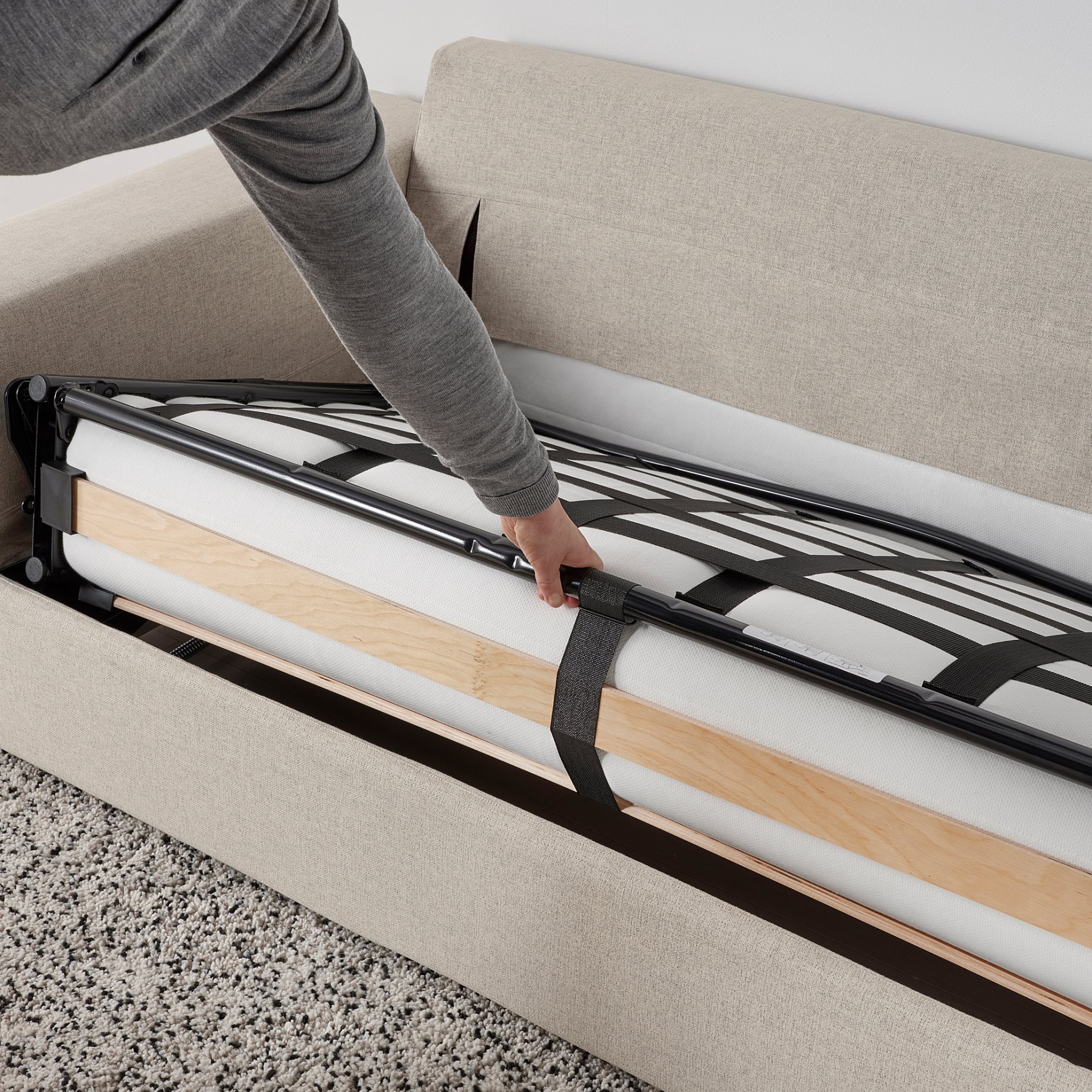 VIMLE, 2-seat sofa-bed with wide armrests, 195.452.04