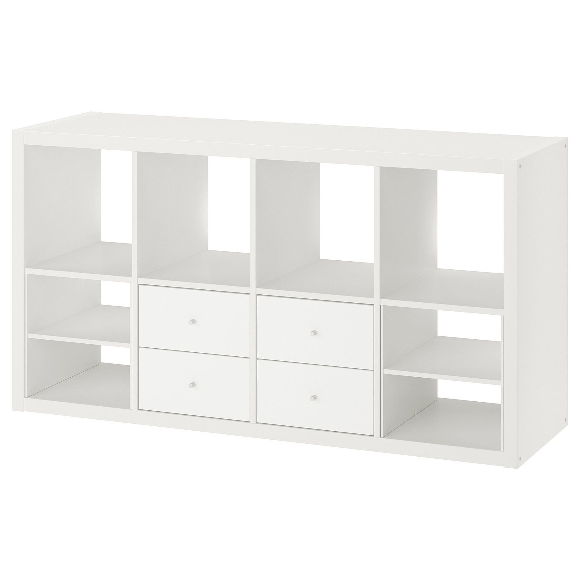 KALLAX, shelving unit with 4 drawers/2 shelf inserts, 147x77 cm, 195.528.93