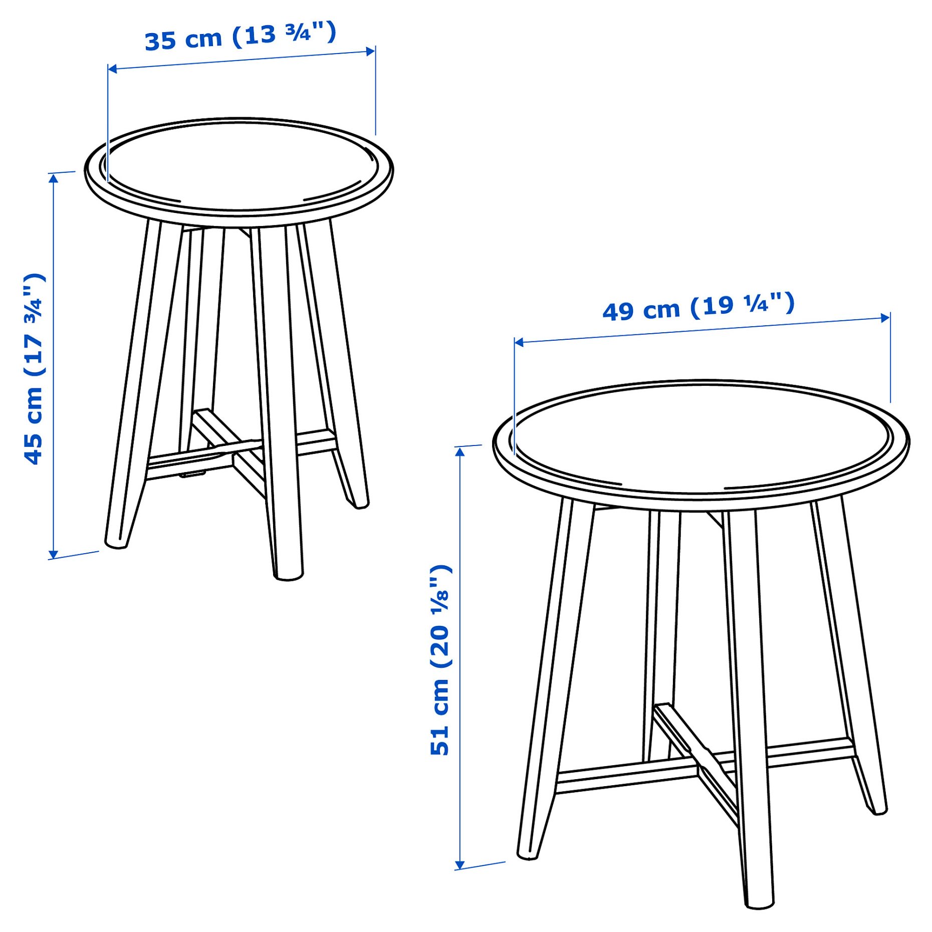 KRAGSTA, nest of tables, set of 2, 202.998.29