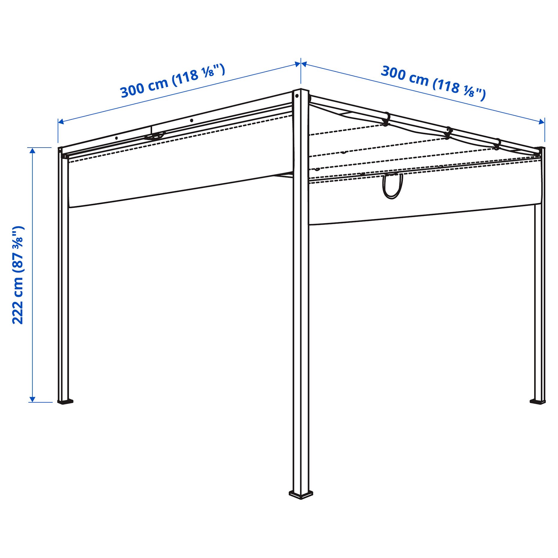 HAMMARON, pergola, 300x300 cm, 205.492.39