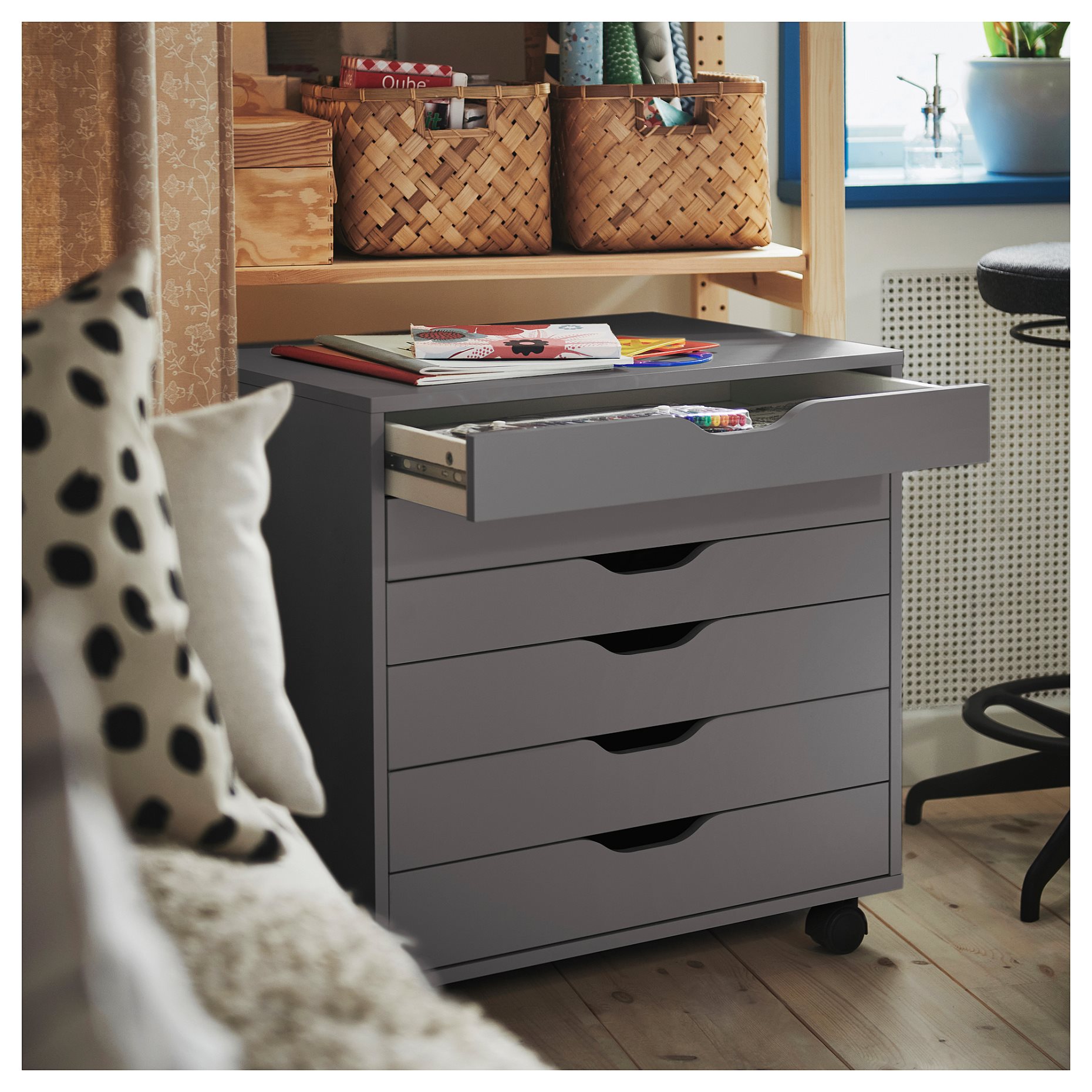 ALEX, drawer unit on castors, 67x66 cm, 205.888.91