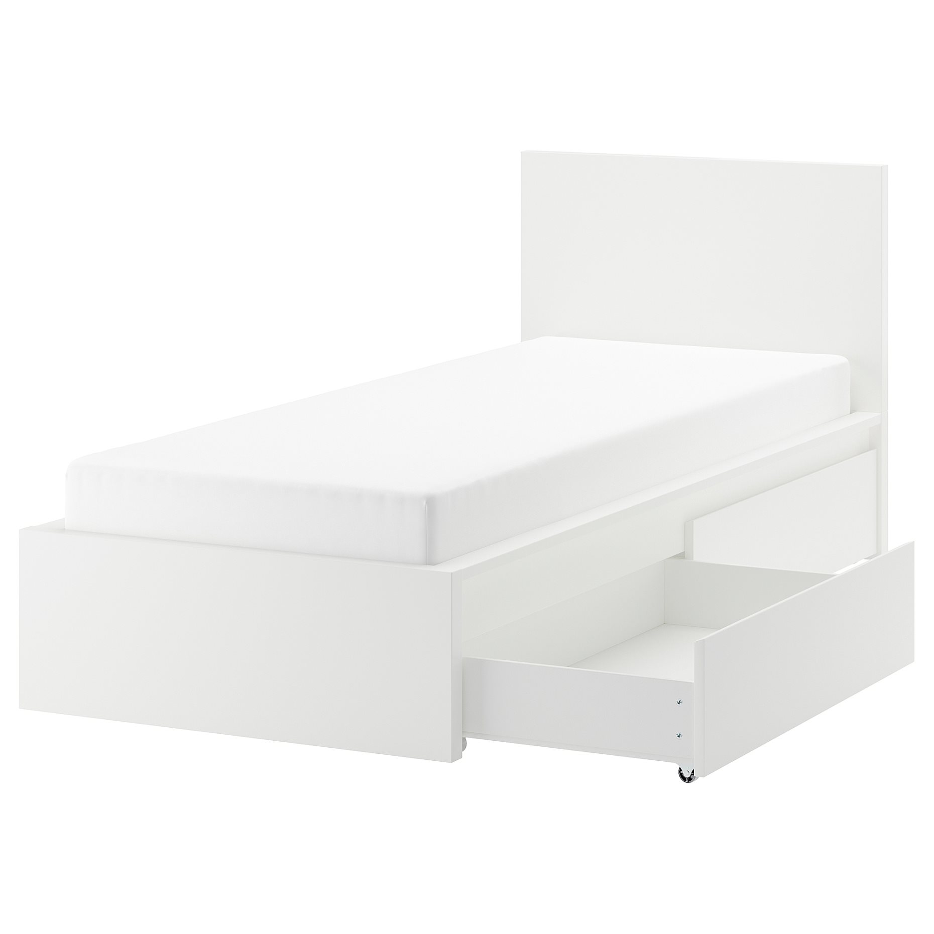 MALM, bed frame/high with 2 storage boxes, 90X200 cm, 290.115.07