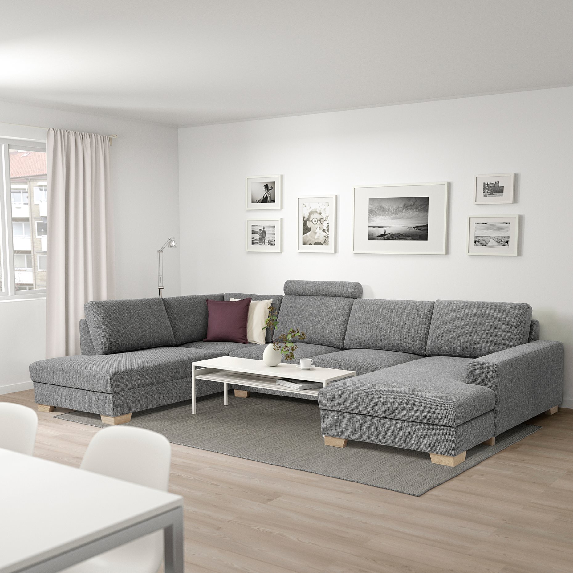 SÖRVALLEN, corner sofa 4-seat with chaise longue/left, 293.041.43