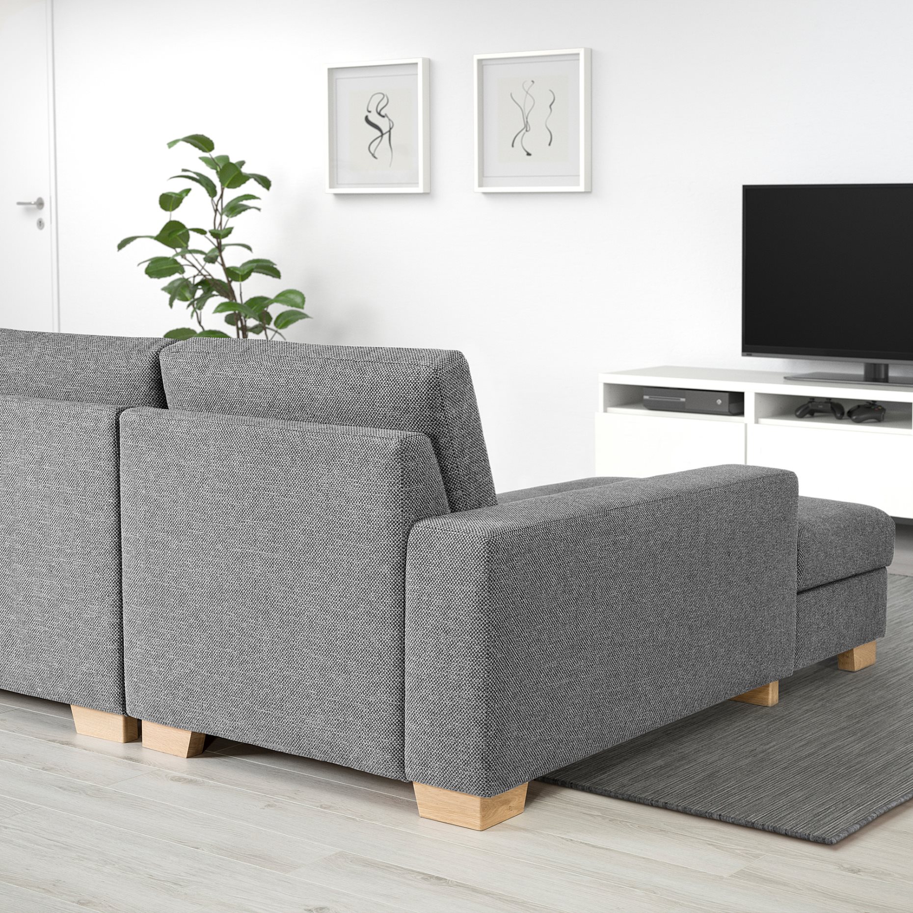 SÖRVALLEN, corner sofa 4-seat with chaise longue/left, 293.041.43