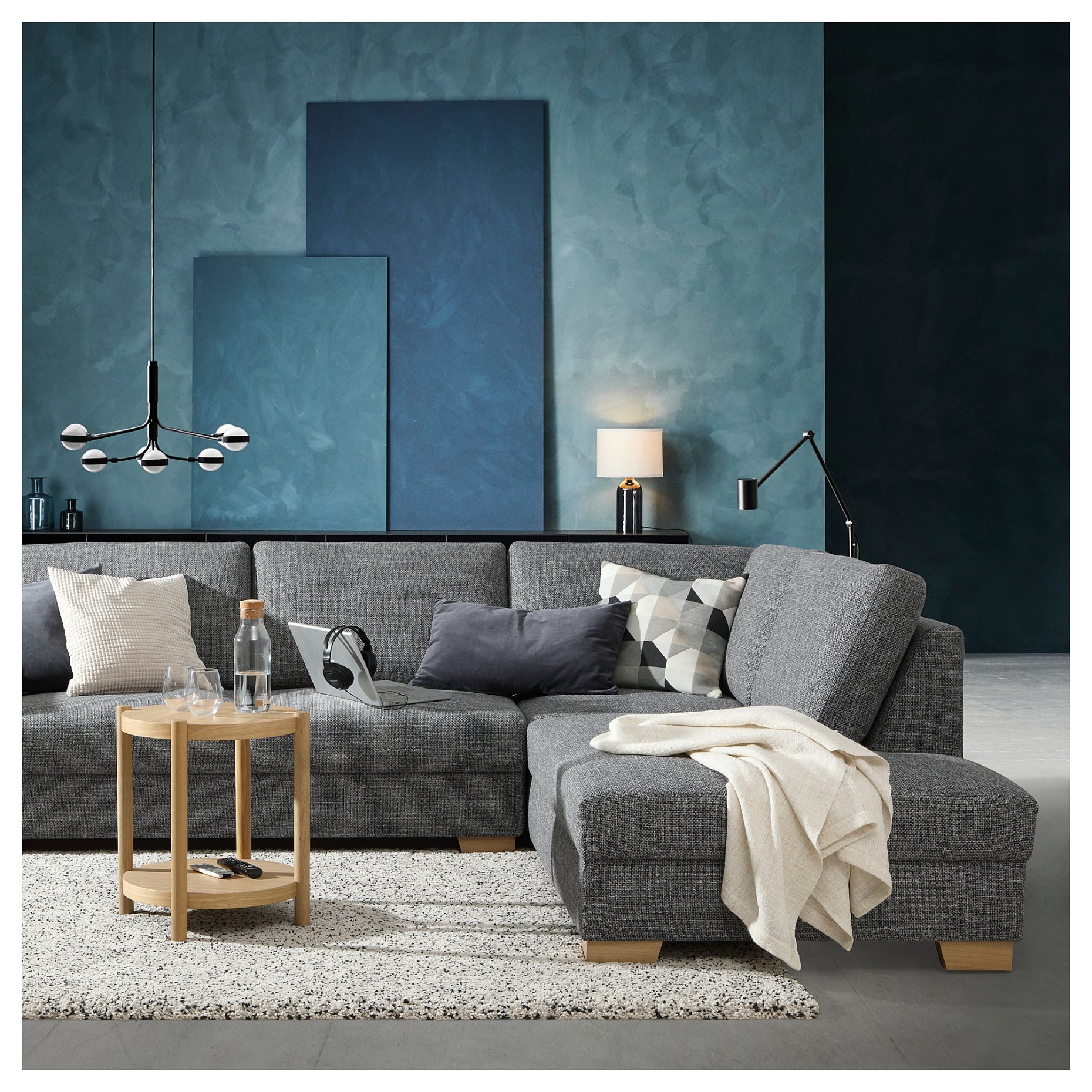 SÖRVALLEN, corner sofa 4-seat with chaise longue/left, 293.041.43