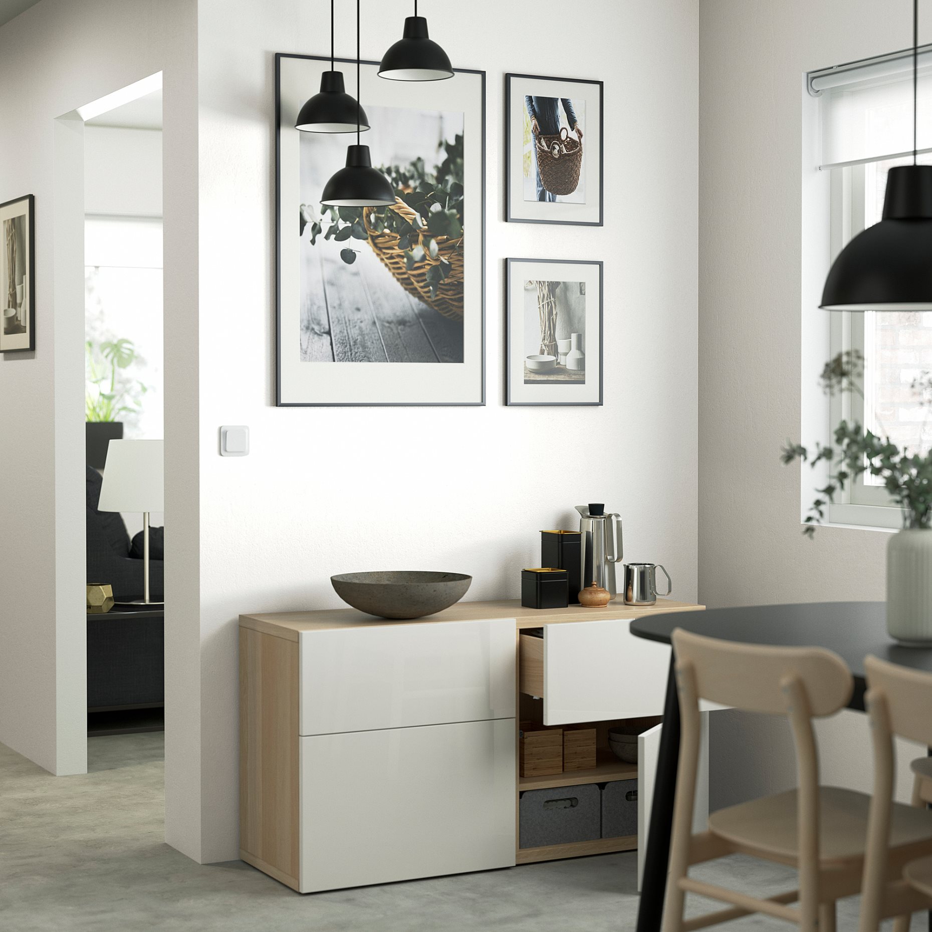 BESTÅ, storage combination with doors/drawers soft-closing, 120x42x65 cm, 293.248.05