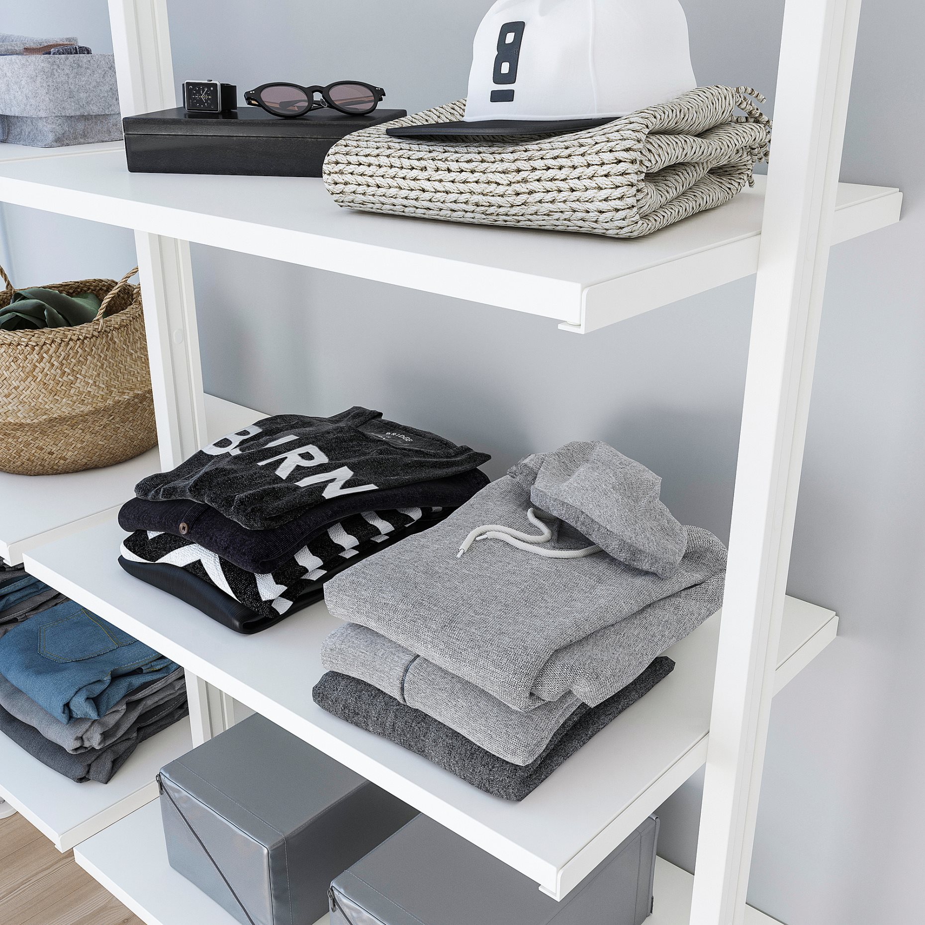 ELVARLI, open storage combination, 175X51X222-350 cm, 293.875.67