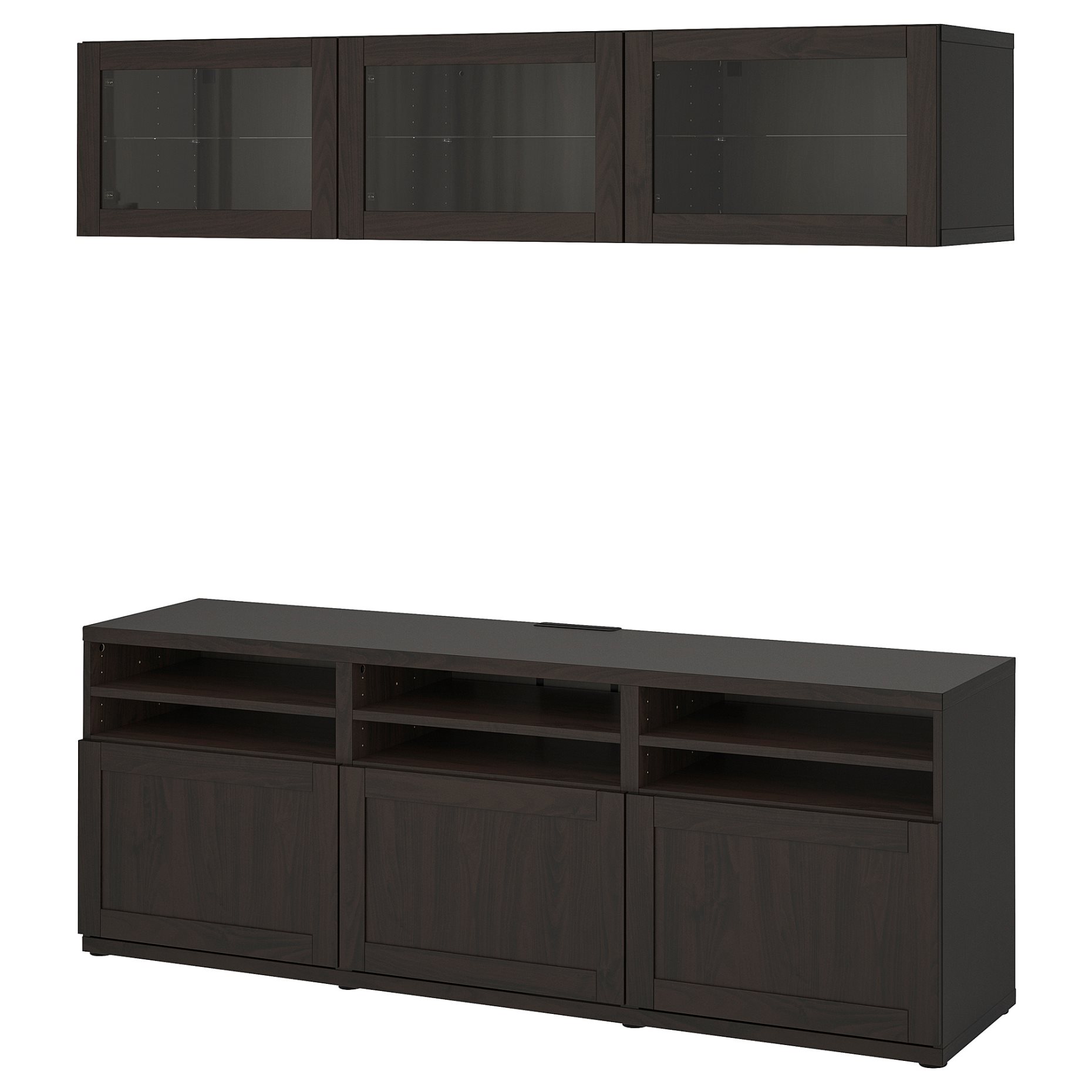 BESTÅ, TV storage combination/glass doors/drawers soft closing, 180x42x192 cm, 294.103.70