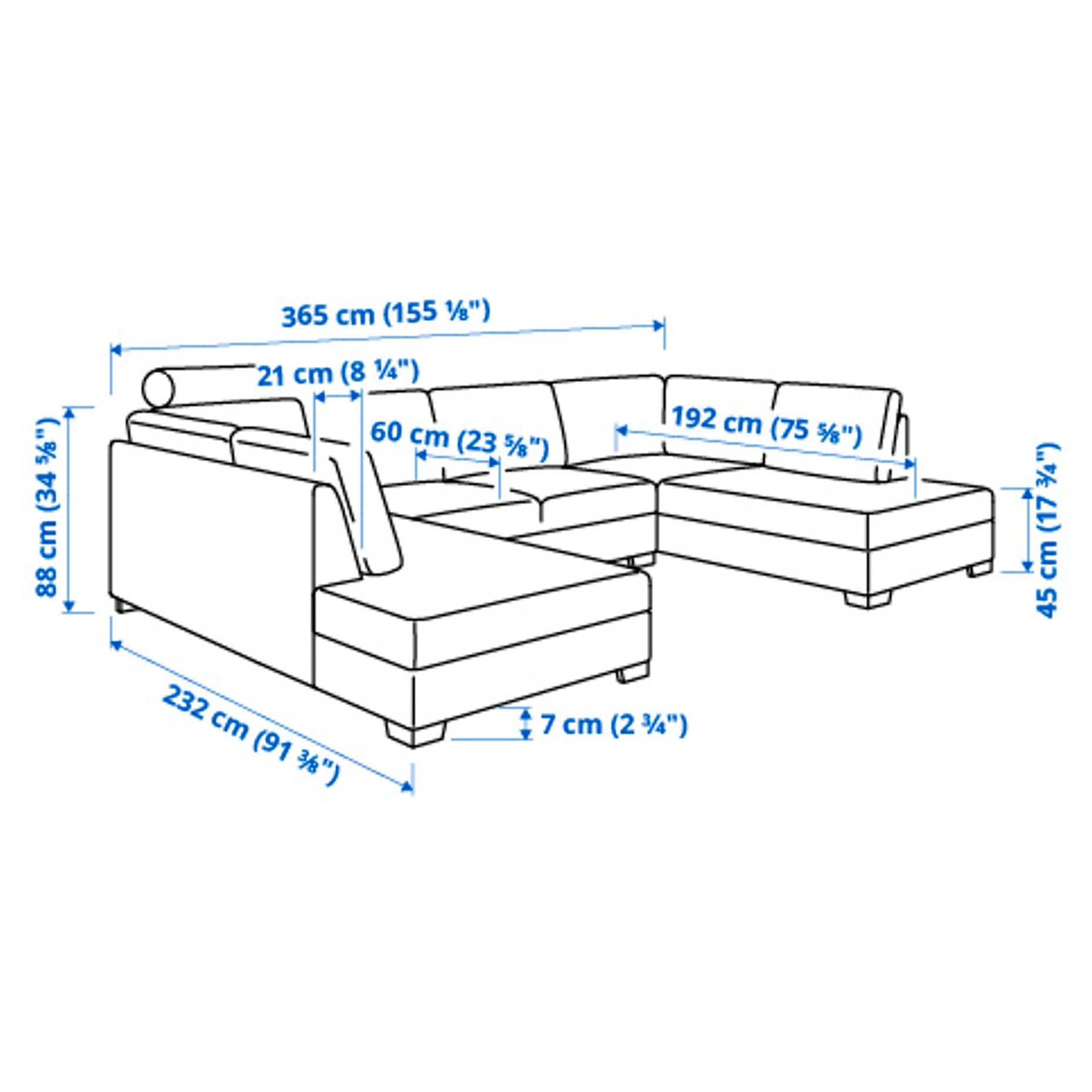 SÖRVALLEN, U-shaped sofa 4-seat, 294.194.17