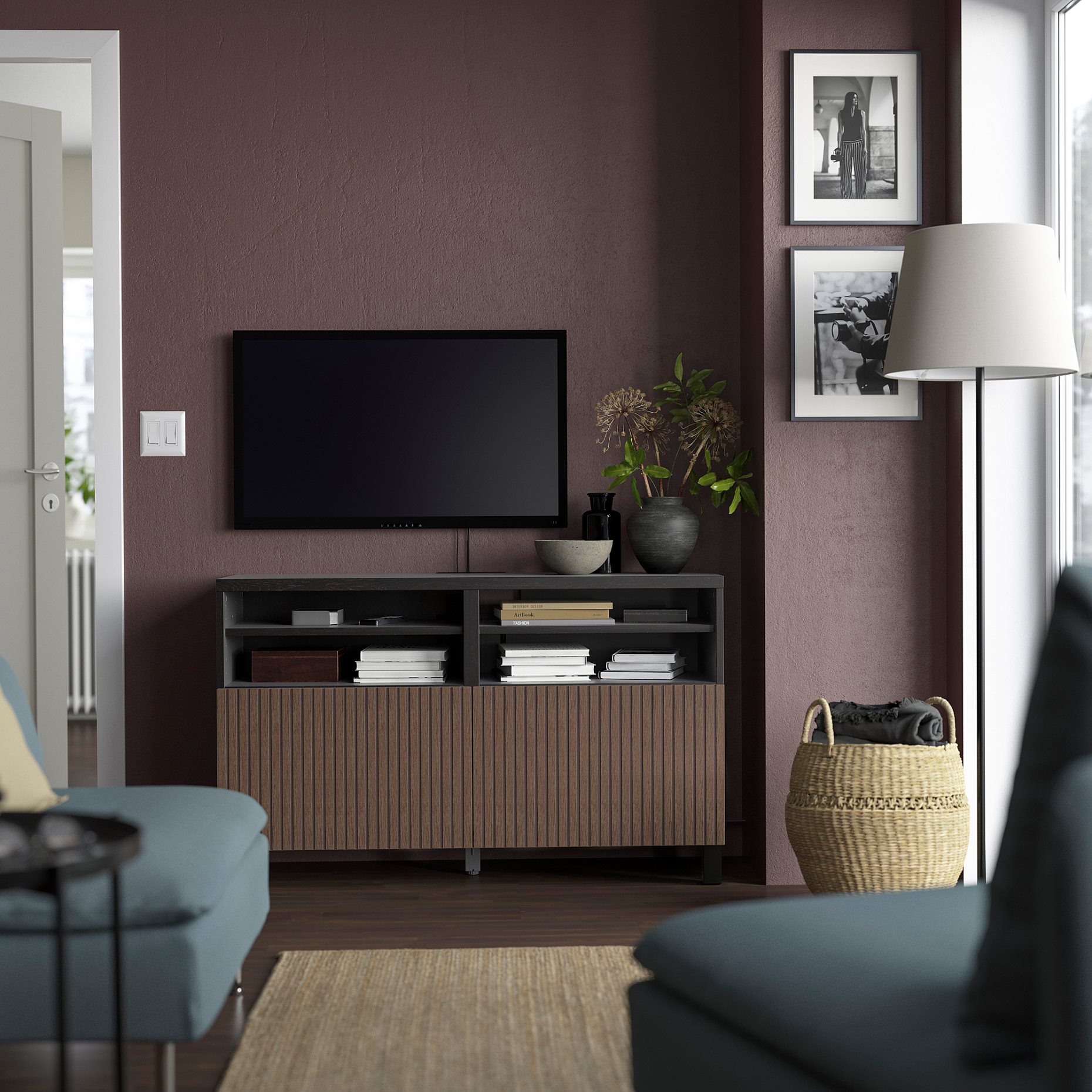 BESTÅ, έπιπλο TV με πόρτες, 120x42x76, 294.204.92