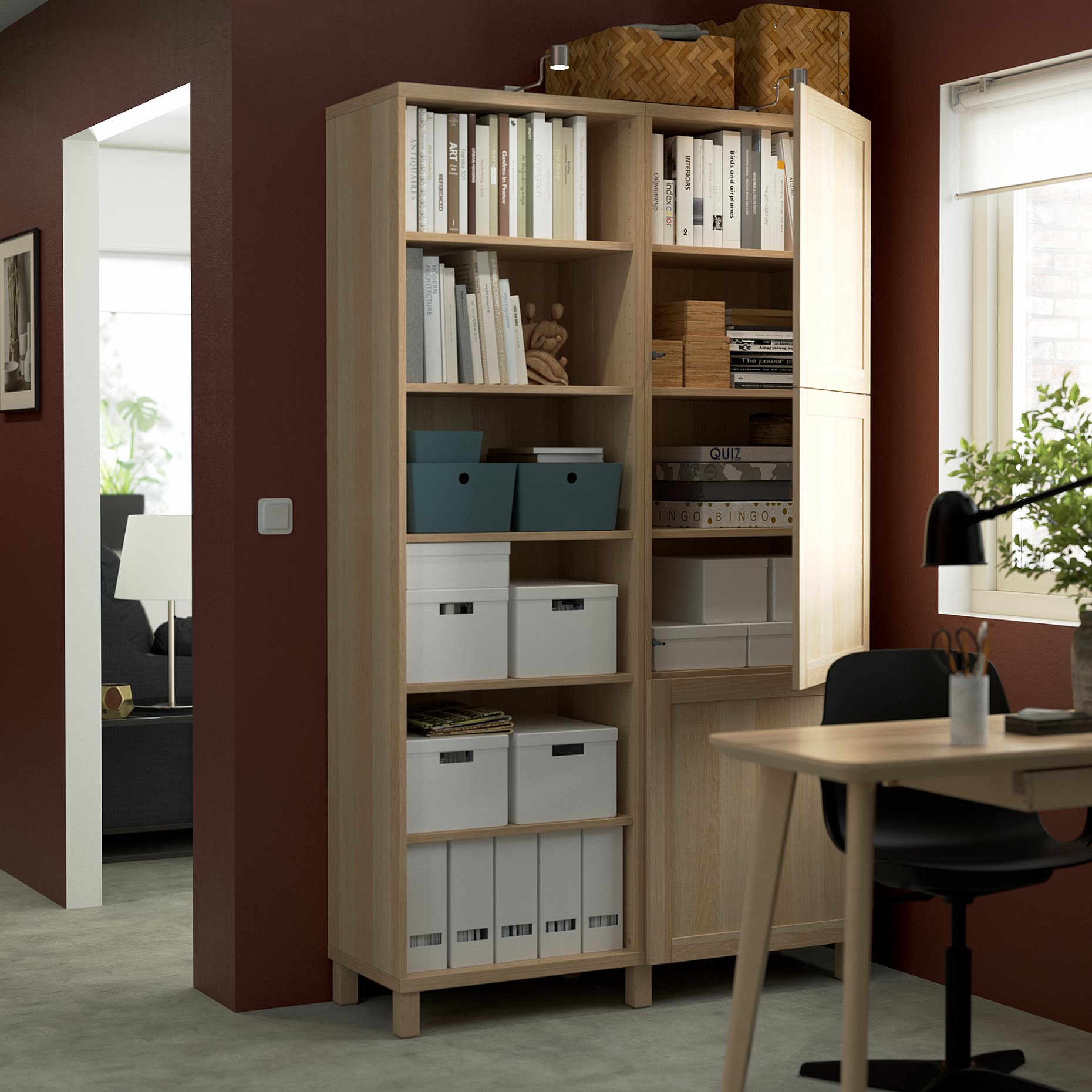 BESTÅ, storage combination with doors, 120x42x202 cm, 294.216.94