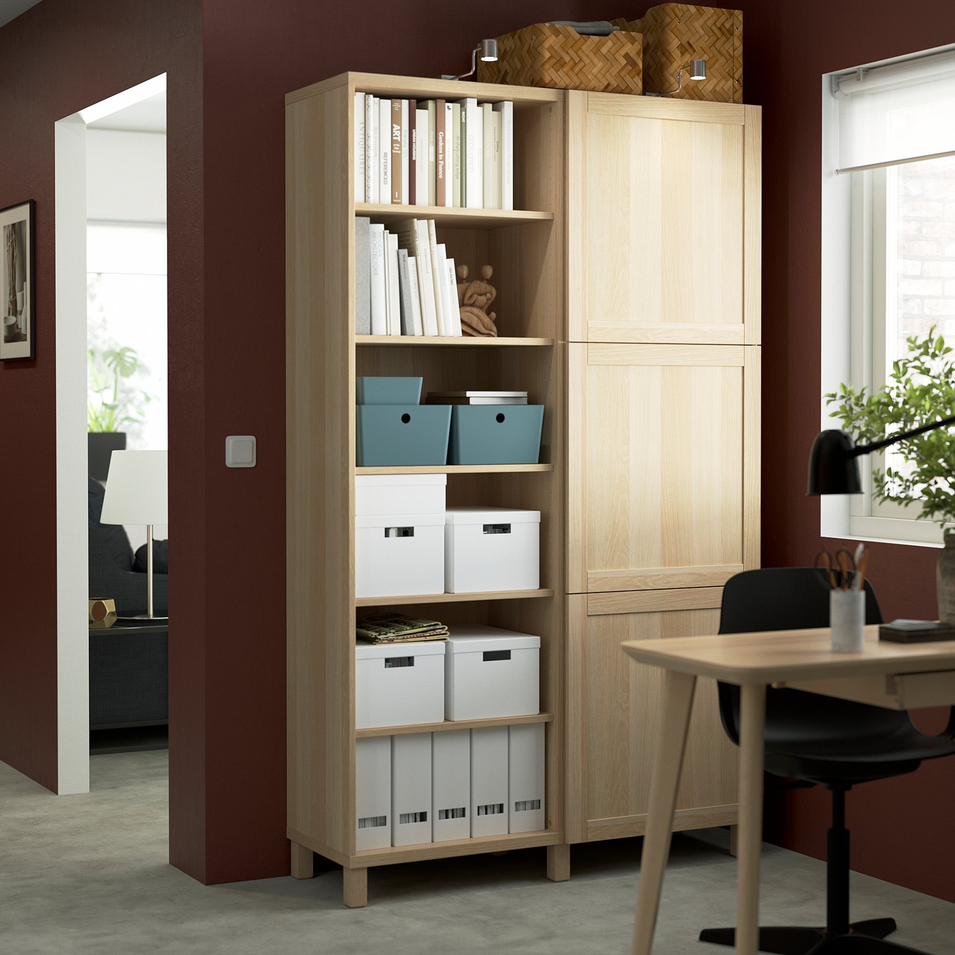 BESTÅ, storage combination with doors, 120x42x202 cm, 294.216.94