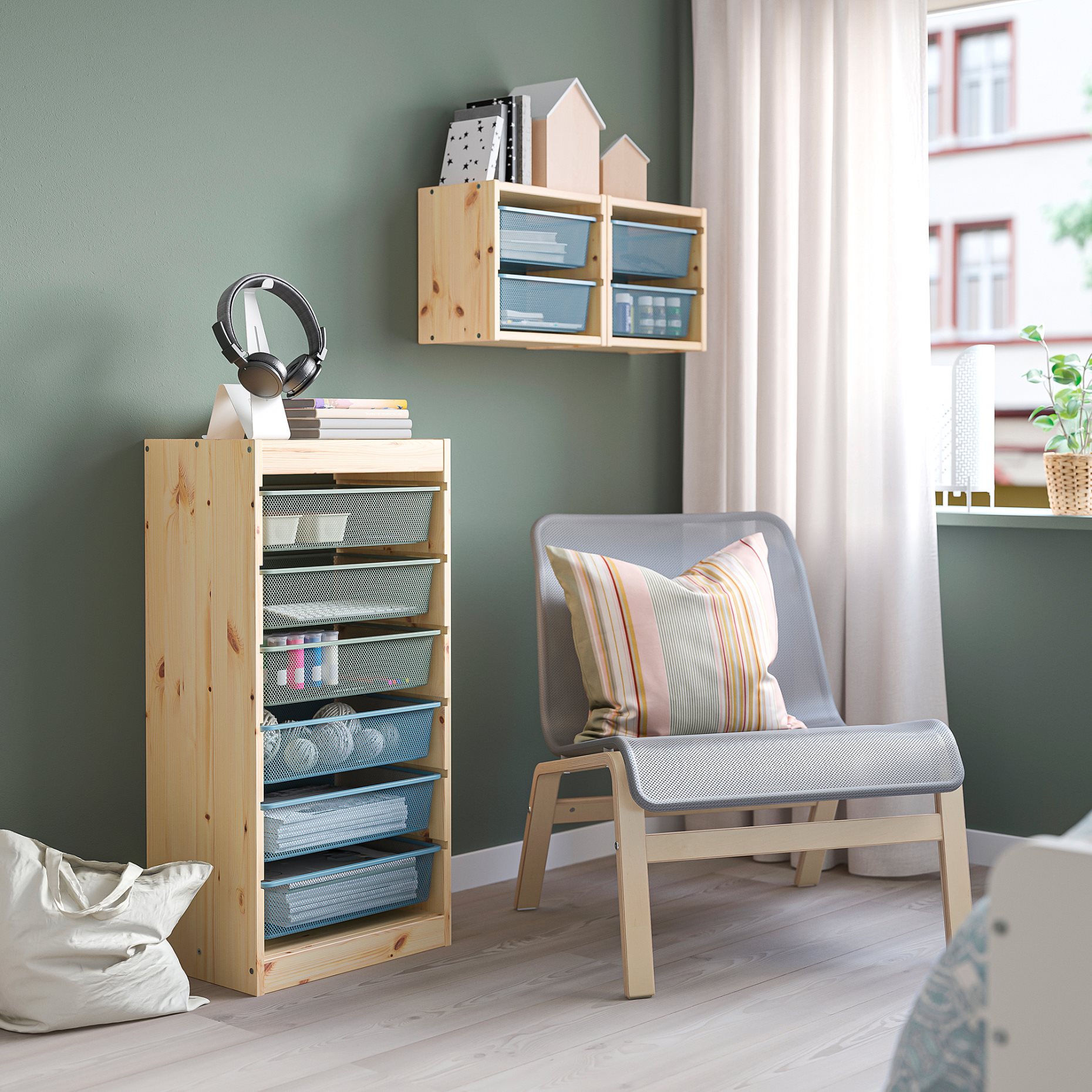 TROFAST, storage combination with boxes, 44x30x91 cm, 294.774.88