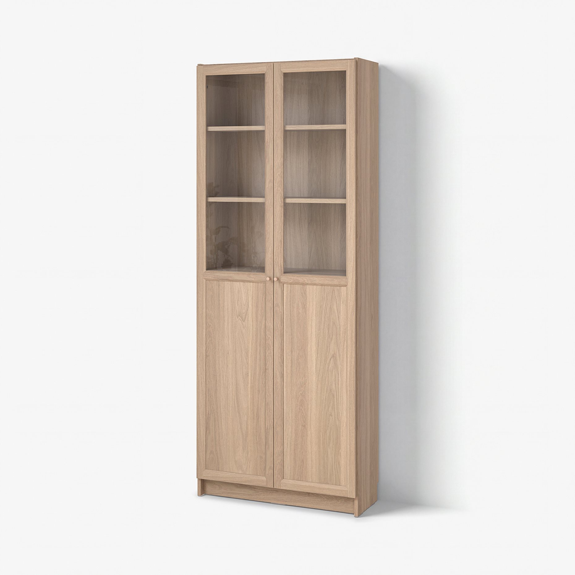 BILLY/OXBERG, bookcase with panel/glass doors, 80x30x202 cm, 294.833.28