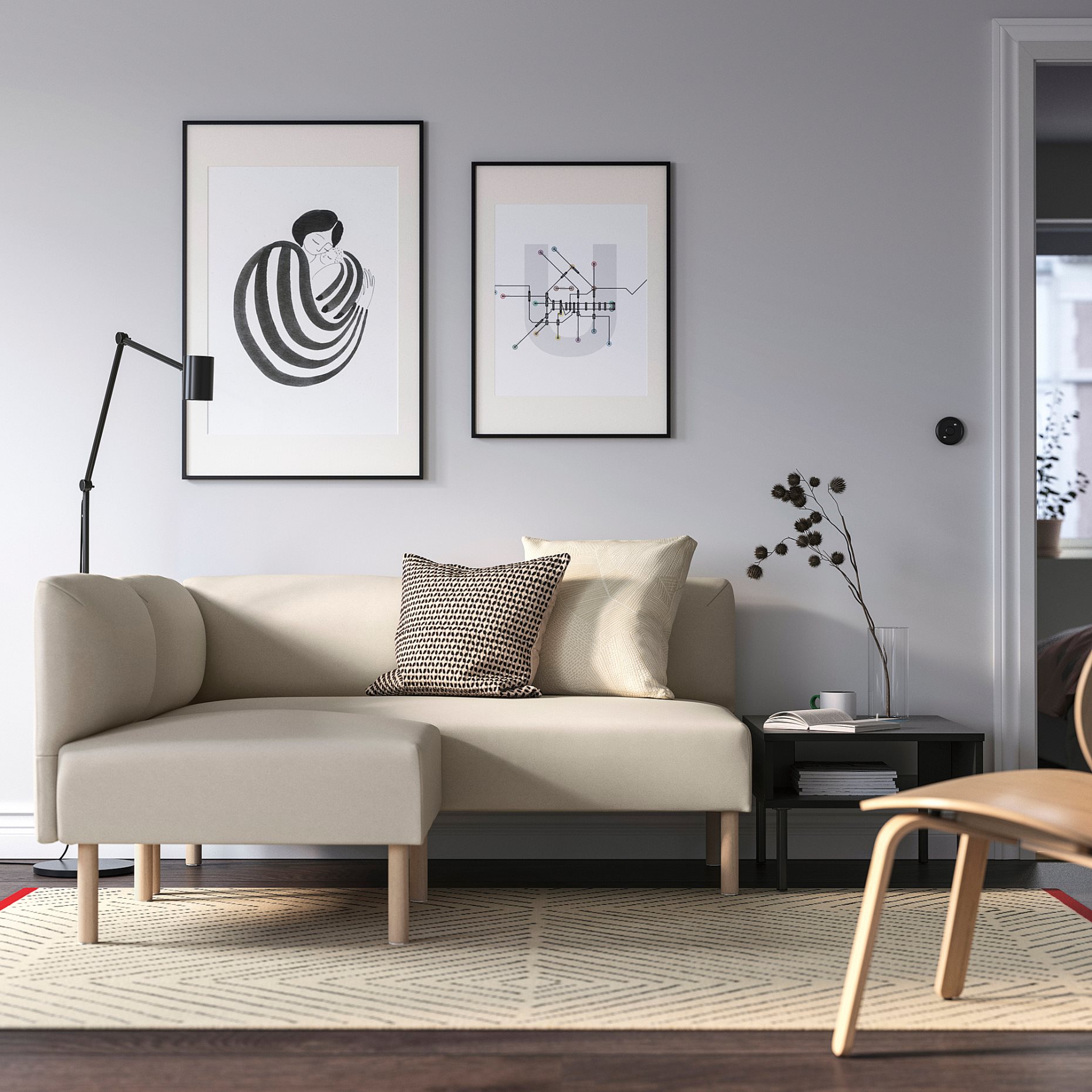 LILLEHEM, modular corner sofa, 2-seat, 295.362.80
