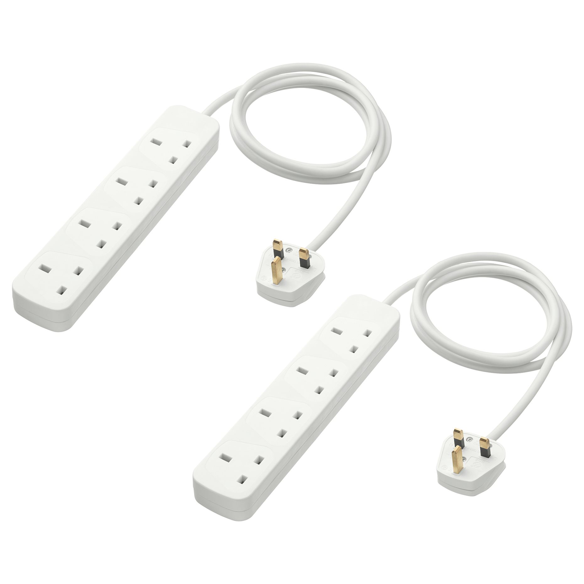 KOPPLA, 4-way socket earthed, 2 pack, 304.120.33