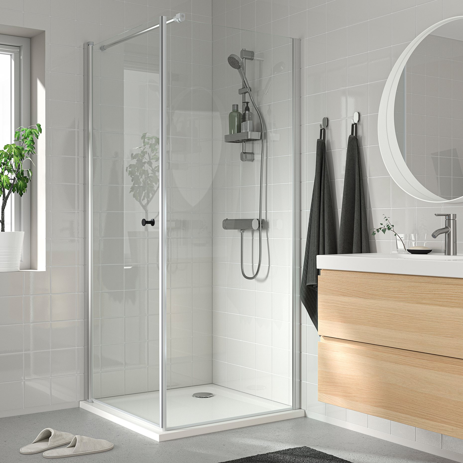 OPPEJEN, shower door/glass, 84x202 cm, 304.313.62