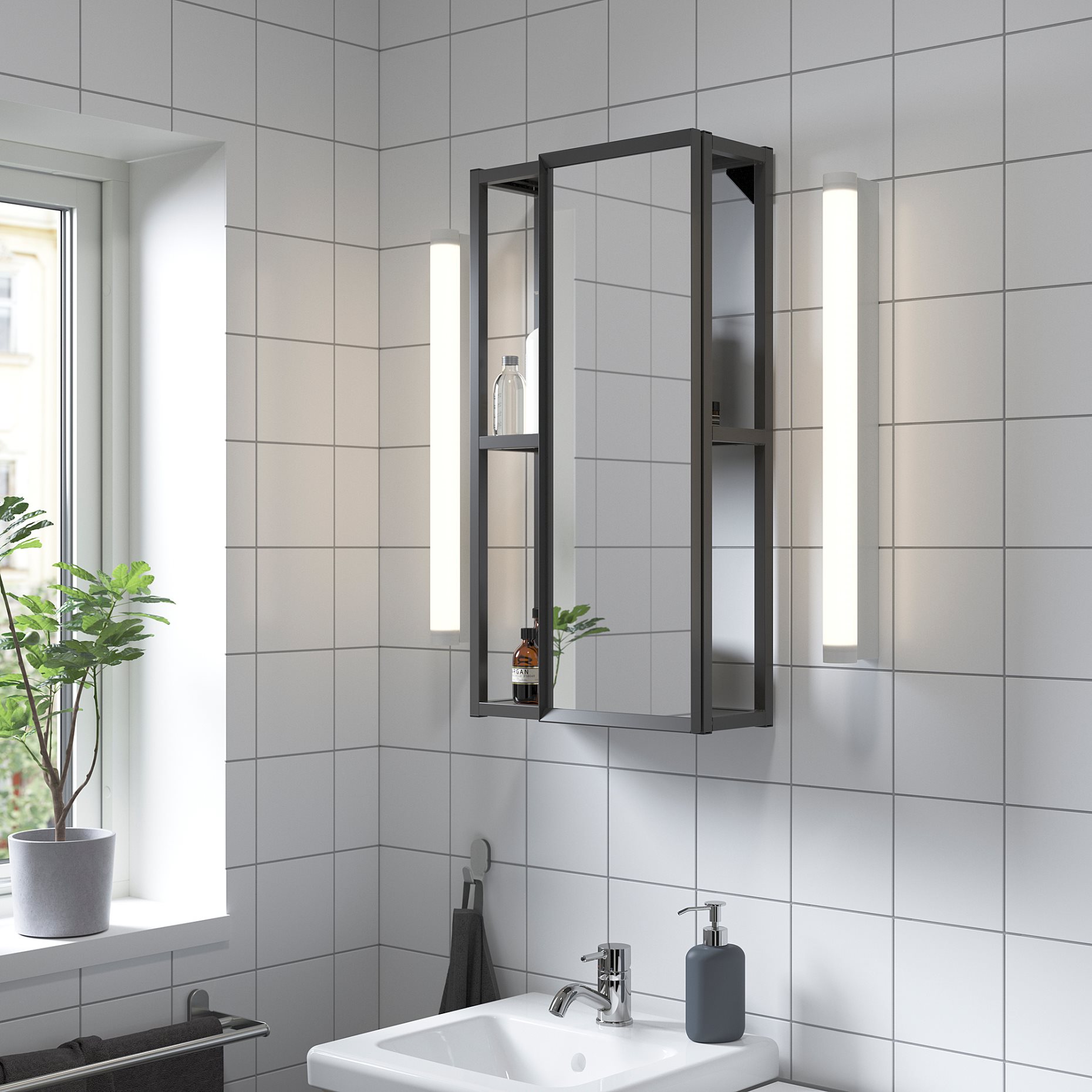 ENHET, wall frame with shelves, 40x15x75 cm, 304.489.37
