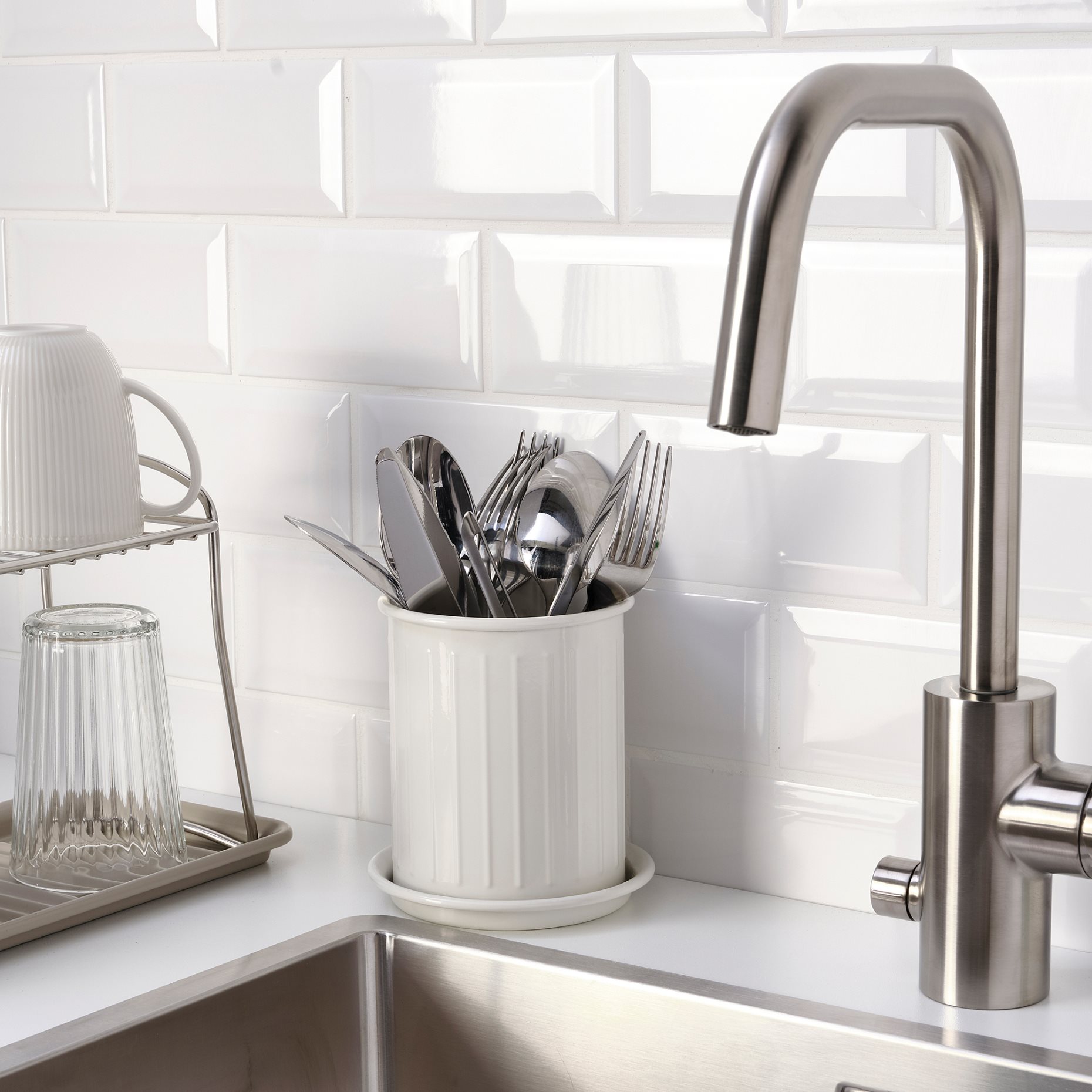 VÄLVÅRDAD, cutlery stand/galvanised, 13 cm, 304.737.19