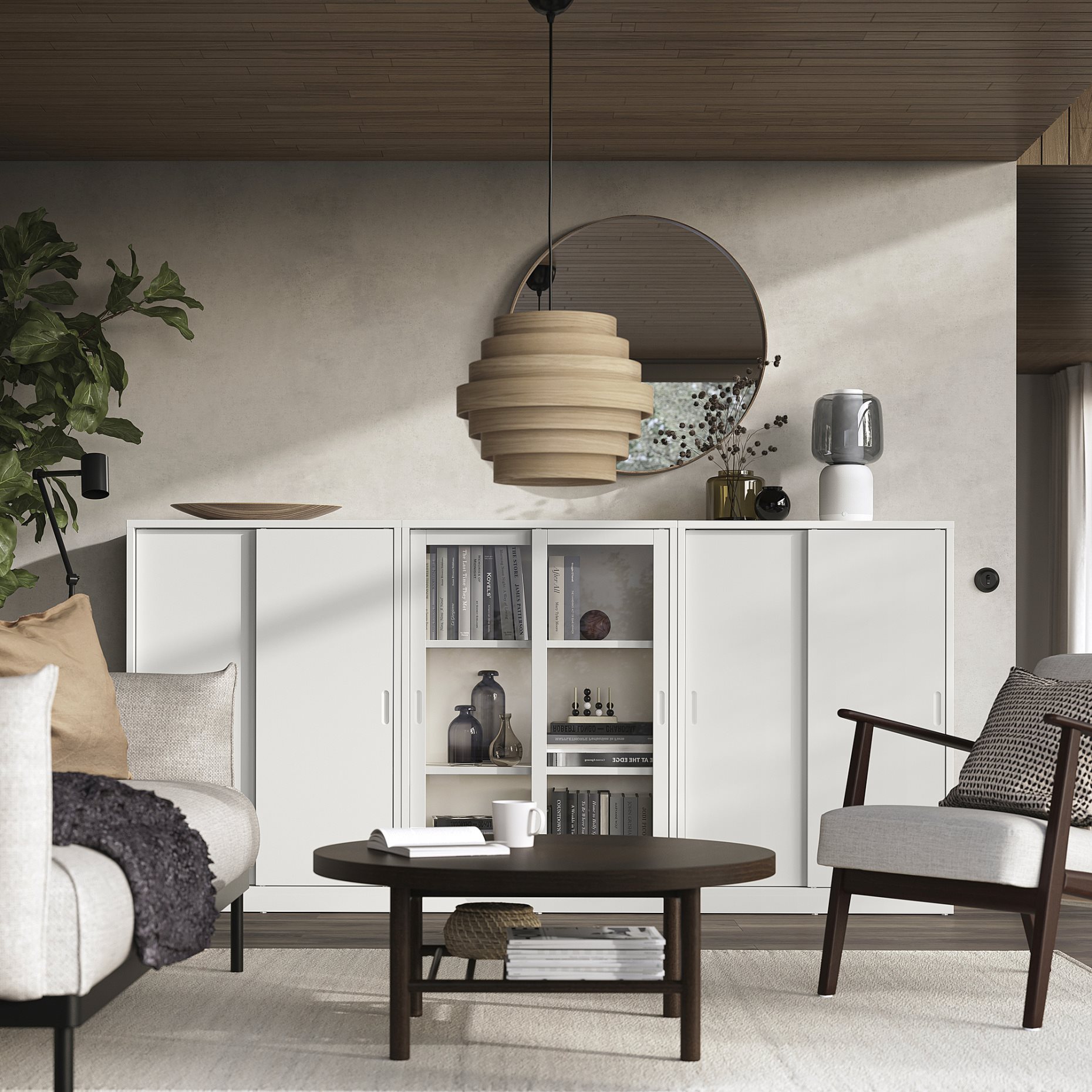 TONSTAD, cabinet with sliding doors, 81x37x116 cm, 304.888.86