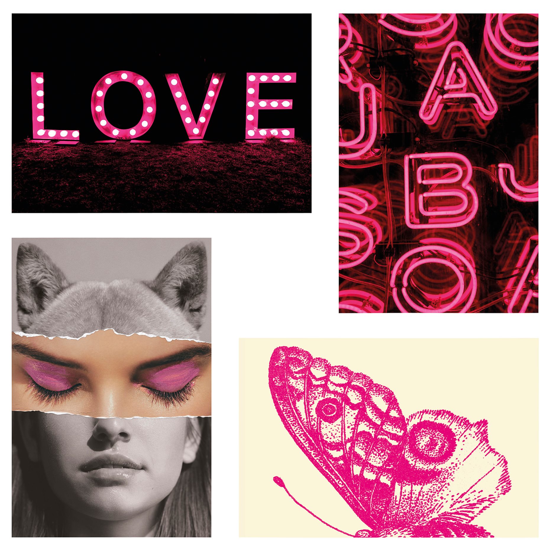 YLLEVAD, art card/love pink 4 pack, 10x15 cm, 305.004.78