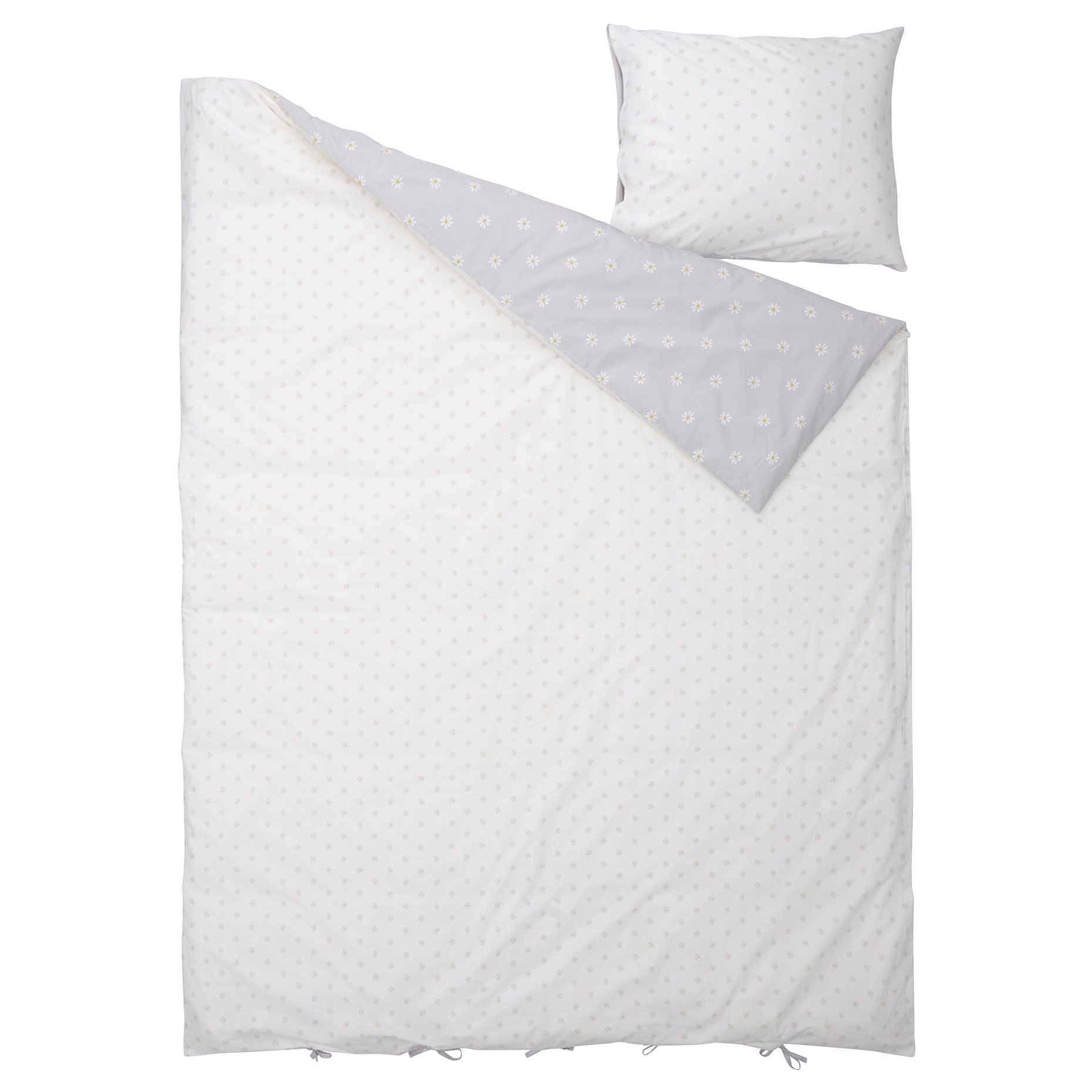 NATTSLÄNDA, παπλωματοθήκη και μαξιλαροθήκη/μοτίβο λουλουδιών, 150x200/50x60 cm, 305.080.21