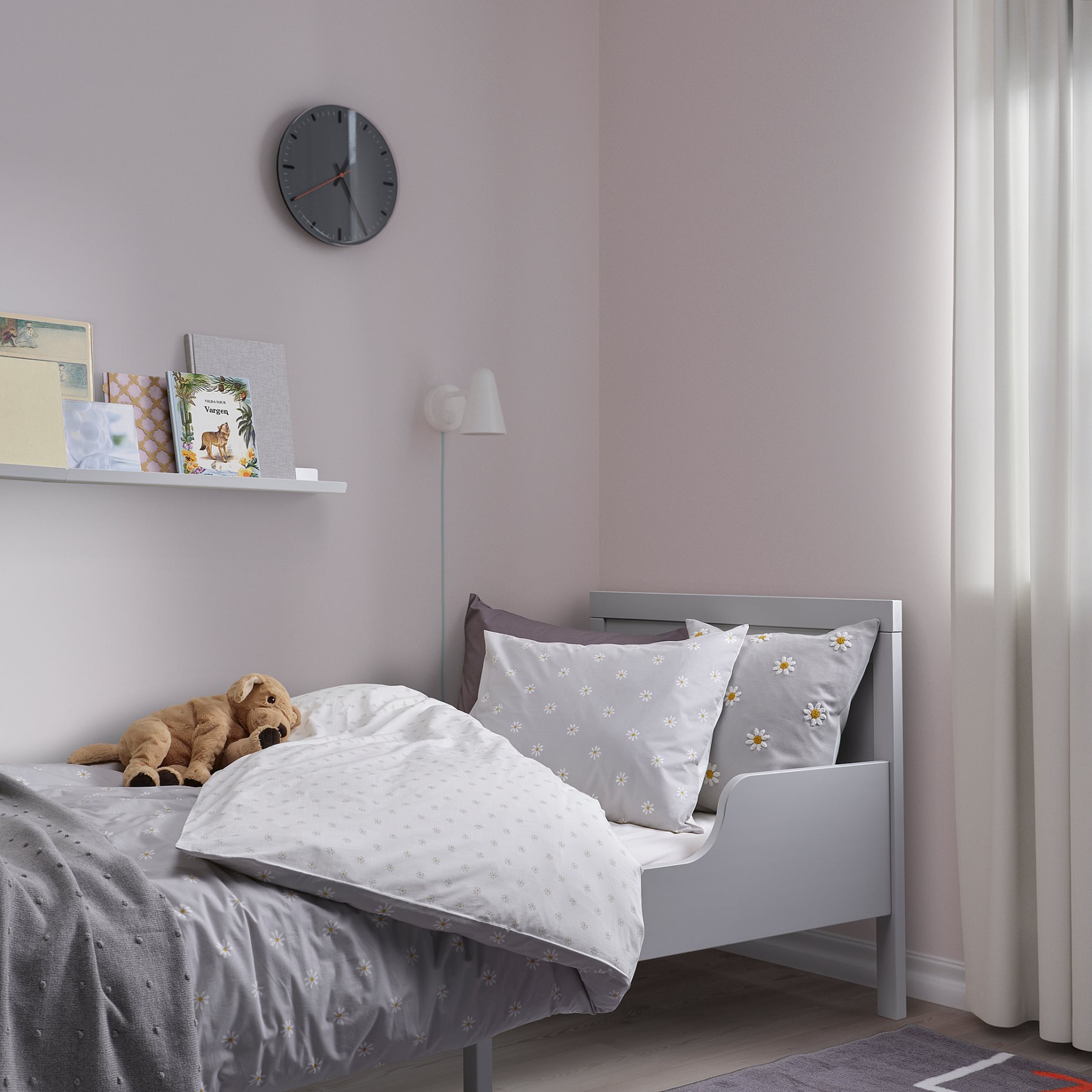 NATTSLÄNDA, παπλωματοθήκη και μαξιλαροθήκη/μοτίβο λουλουδιών, 150x200/50x60 cm, 305.080.21