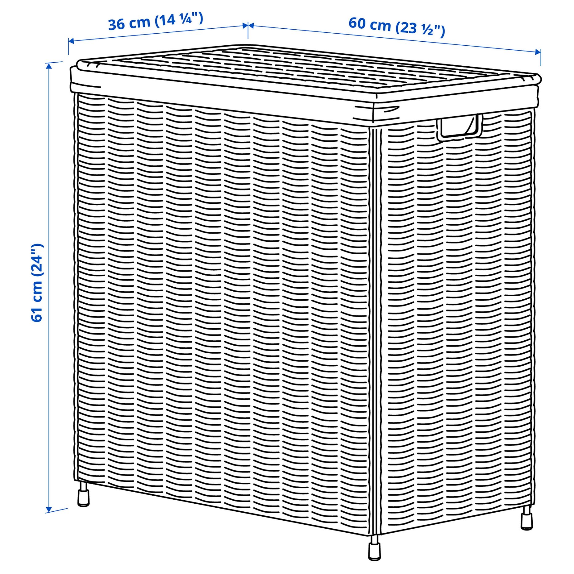 NATTGIBBA, laundry basket/handmade, 100 l, 305.319.36