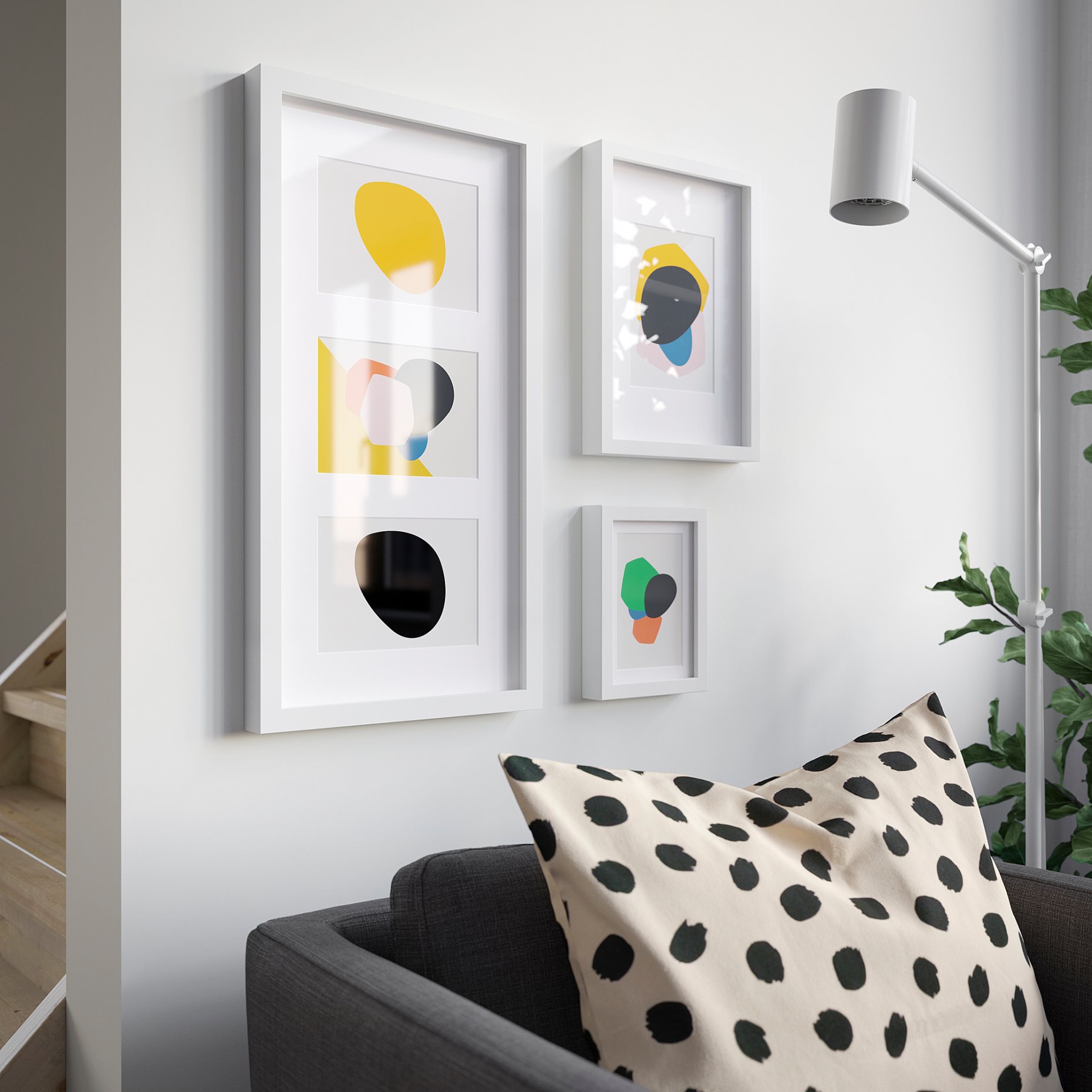 RODALM, frame for 3 pictures, 55x28 cm, 305.537.25