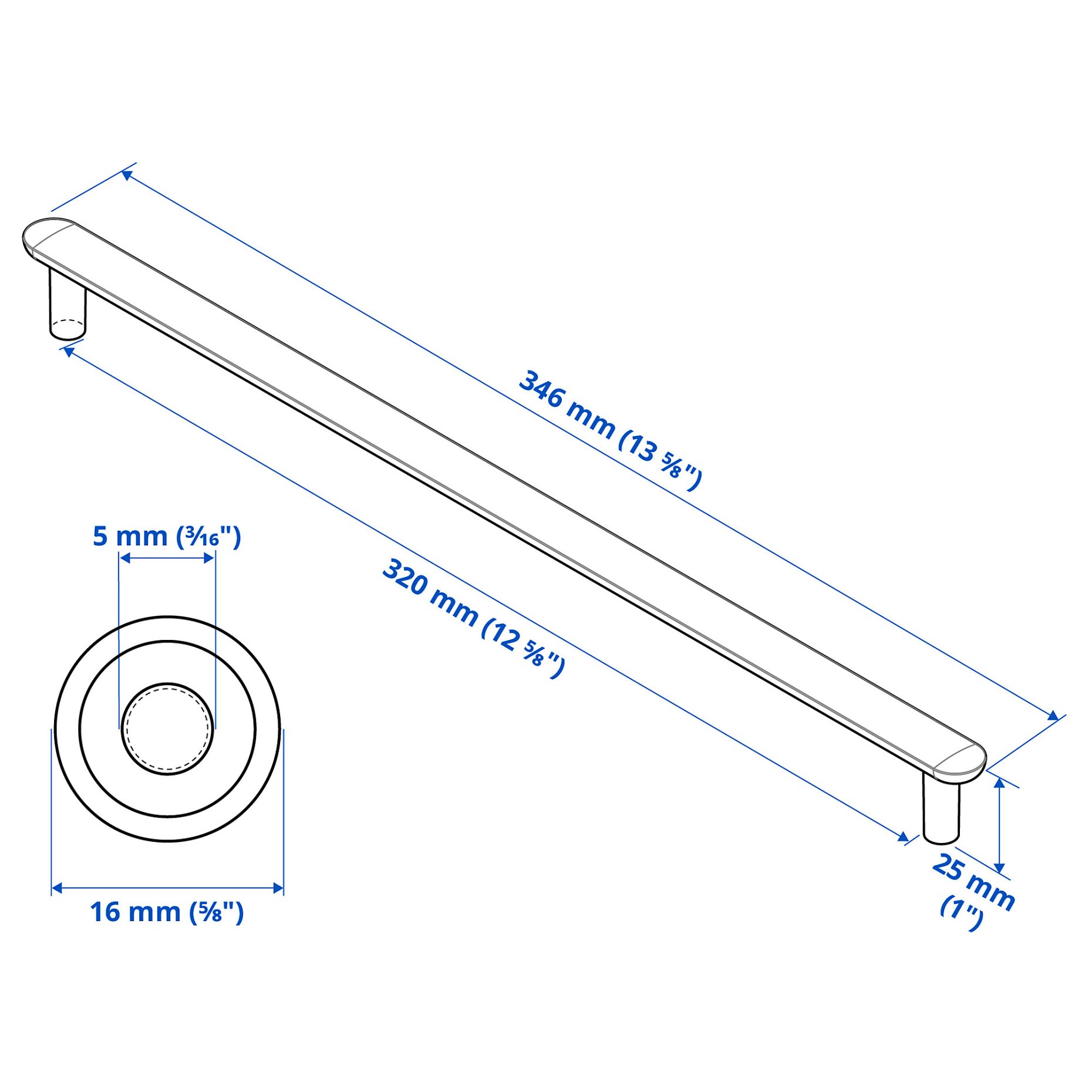NYDALA, handle 2 pack, 346 mm, 306.414.83