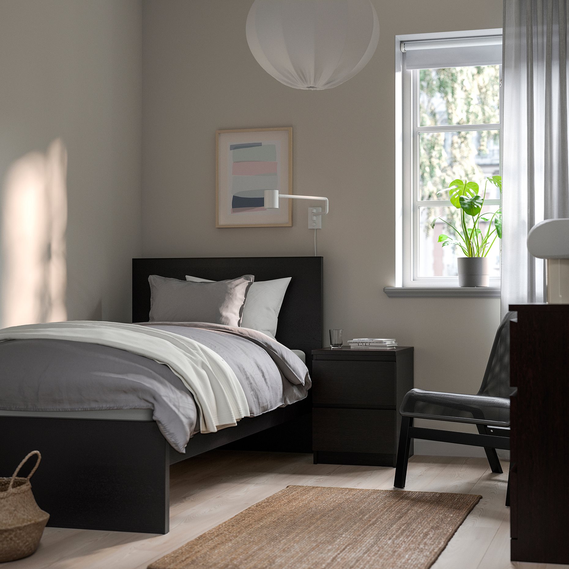 MALM, bed frame/high, 90X200 cm, 390.095.61