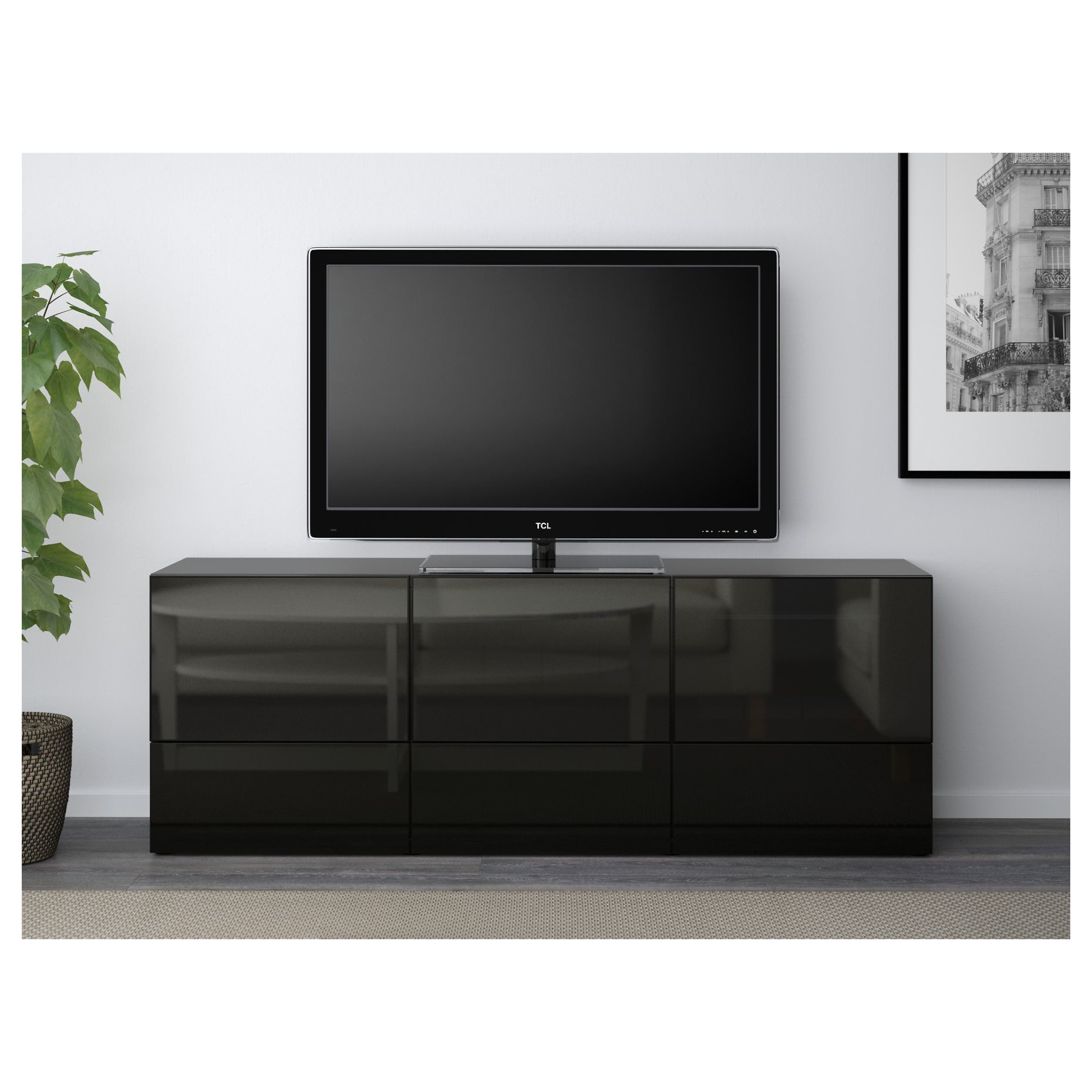 BESTÅ, έπιπλο TV με πόρτες και συρτάρια, 180x40x64 cm, 391.942.62