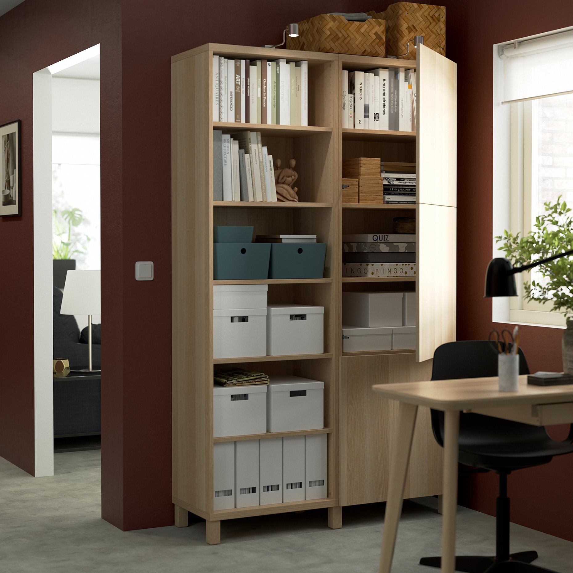 BESTÅ, storage combination with doors, 120x42x202 cm, 393.017.71