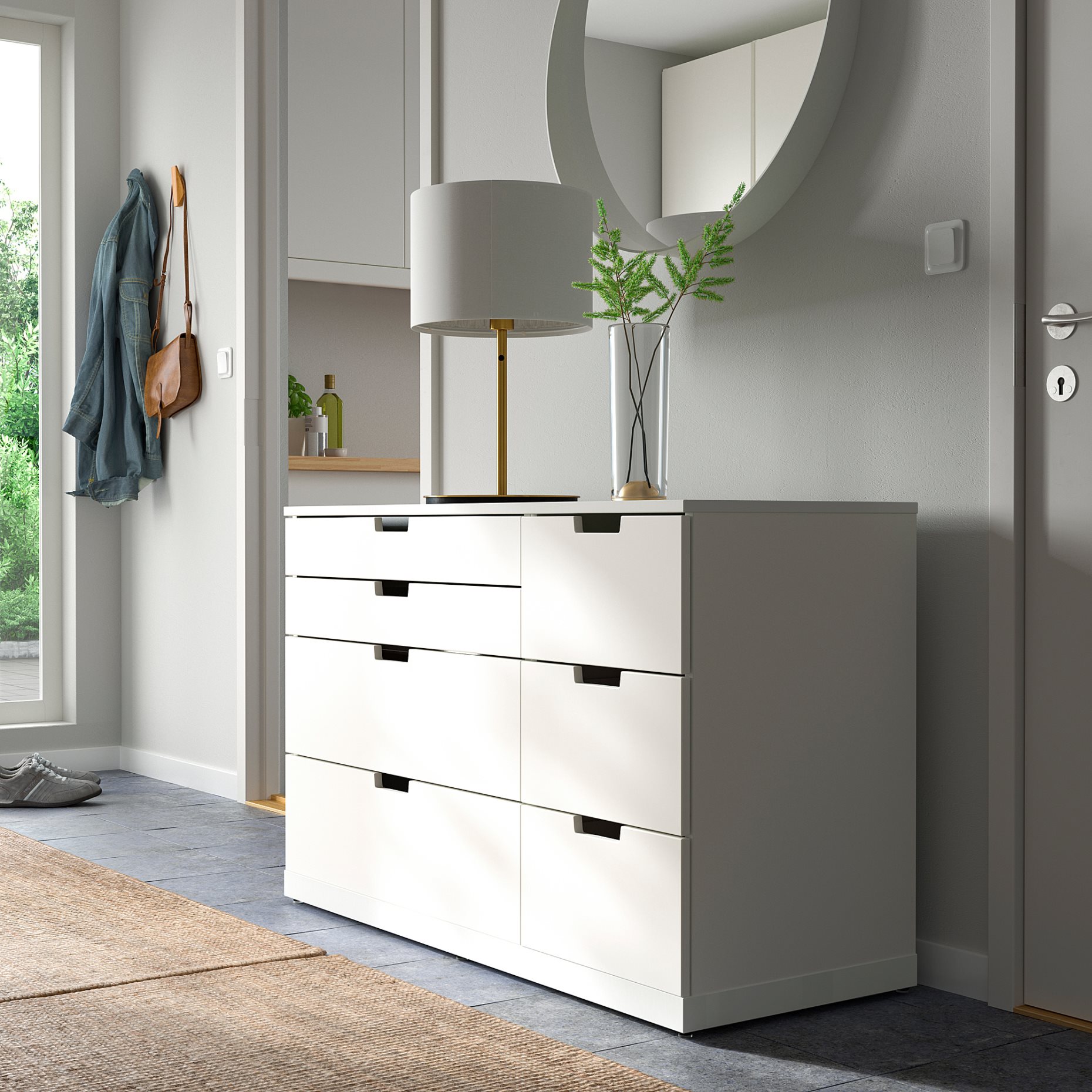 NORDLI, chest of 7 drawers, 120x76 cm, 393.368.84