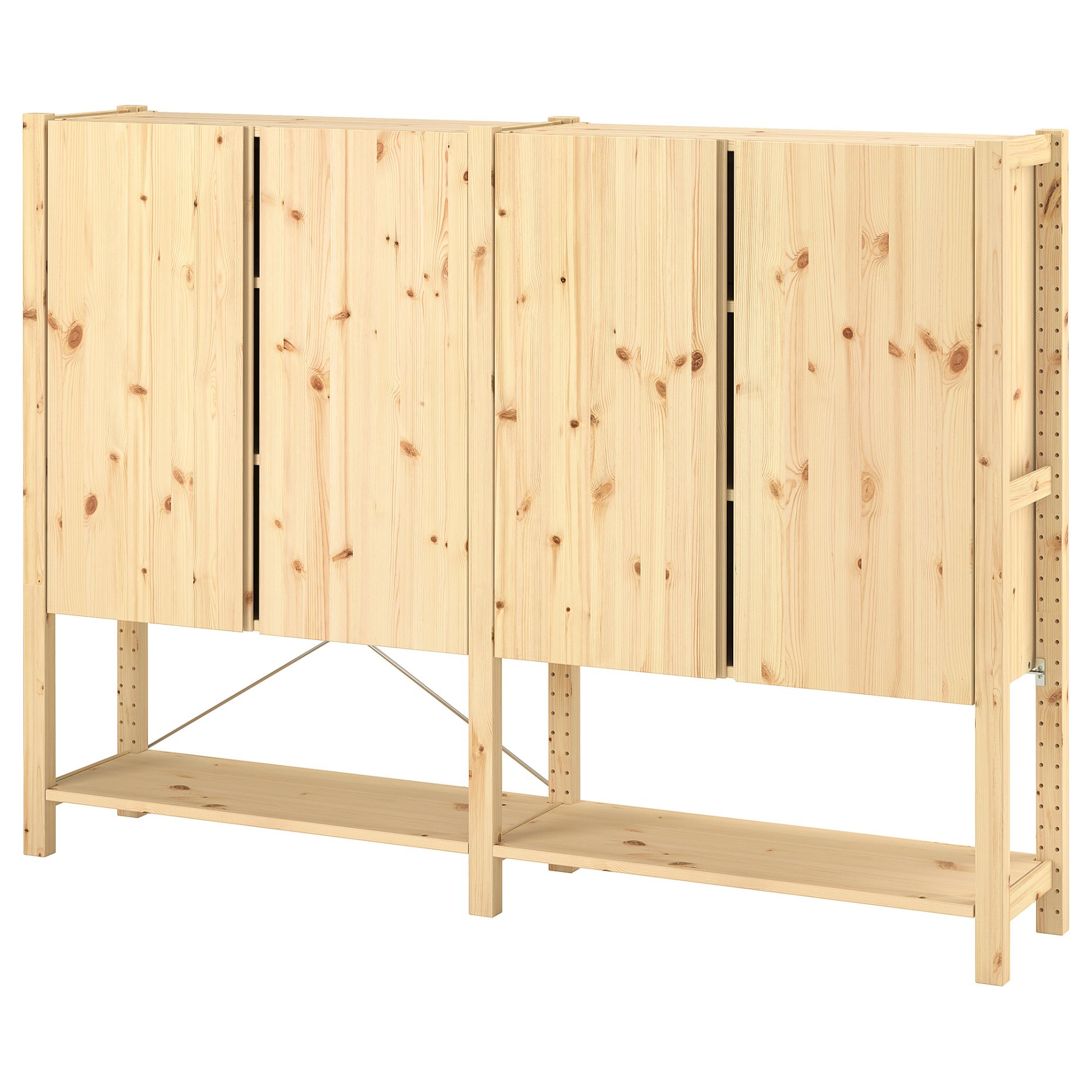 IVAR, 2 sections/shelves/cabinet, 174x30x124 cm, 394.038.21