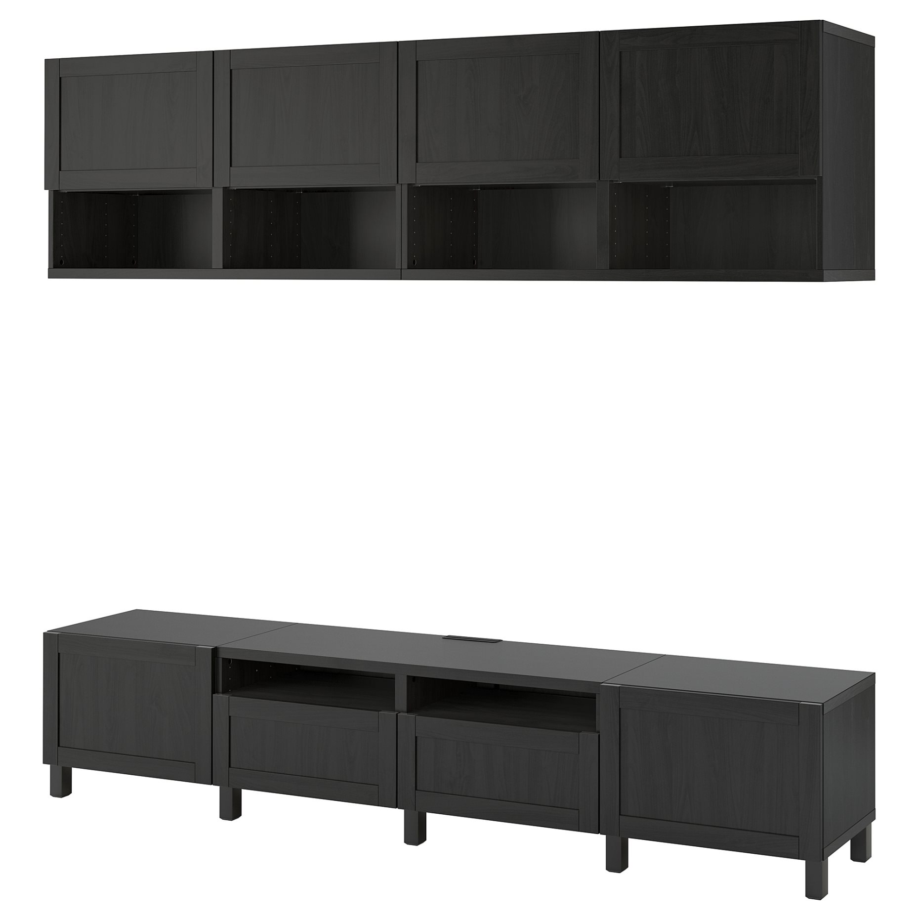 BESTÅ, TV storage combination/doors/drawers push open, 240x42x230 cm, 394.119.44