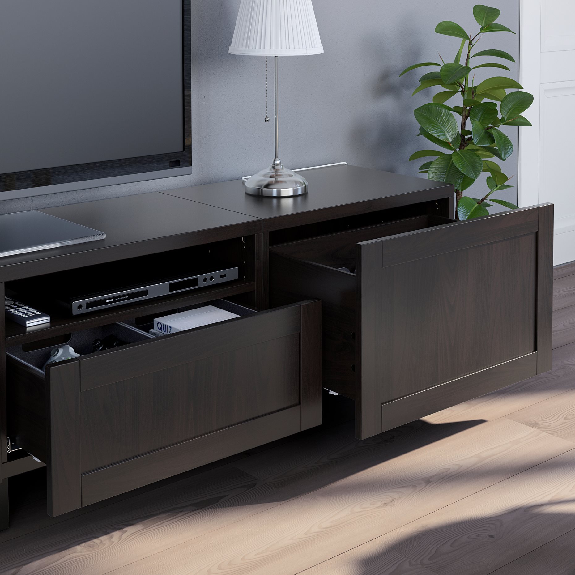 BESTÅ, TV storage combination/doors/drawers push open, 240x42x230 cm, 394.119.44