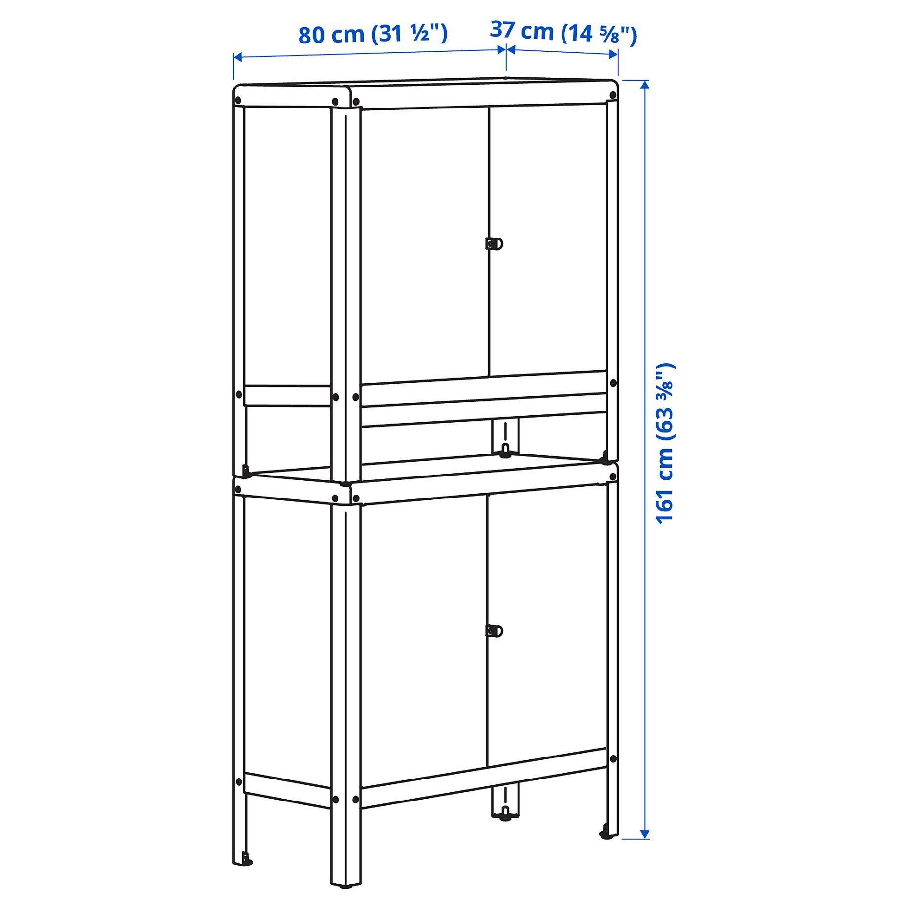 KOLBJÖRN, cabinet in/outdoor, 80x161 cm, 394.176.01