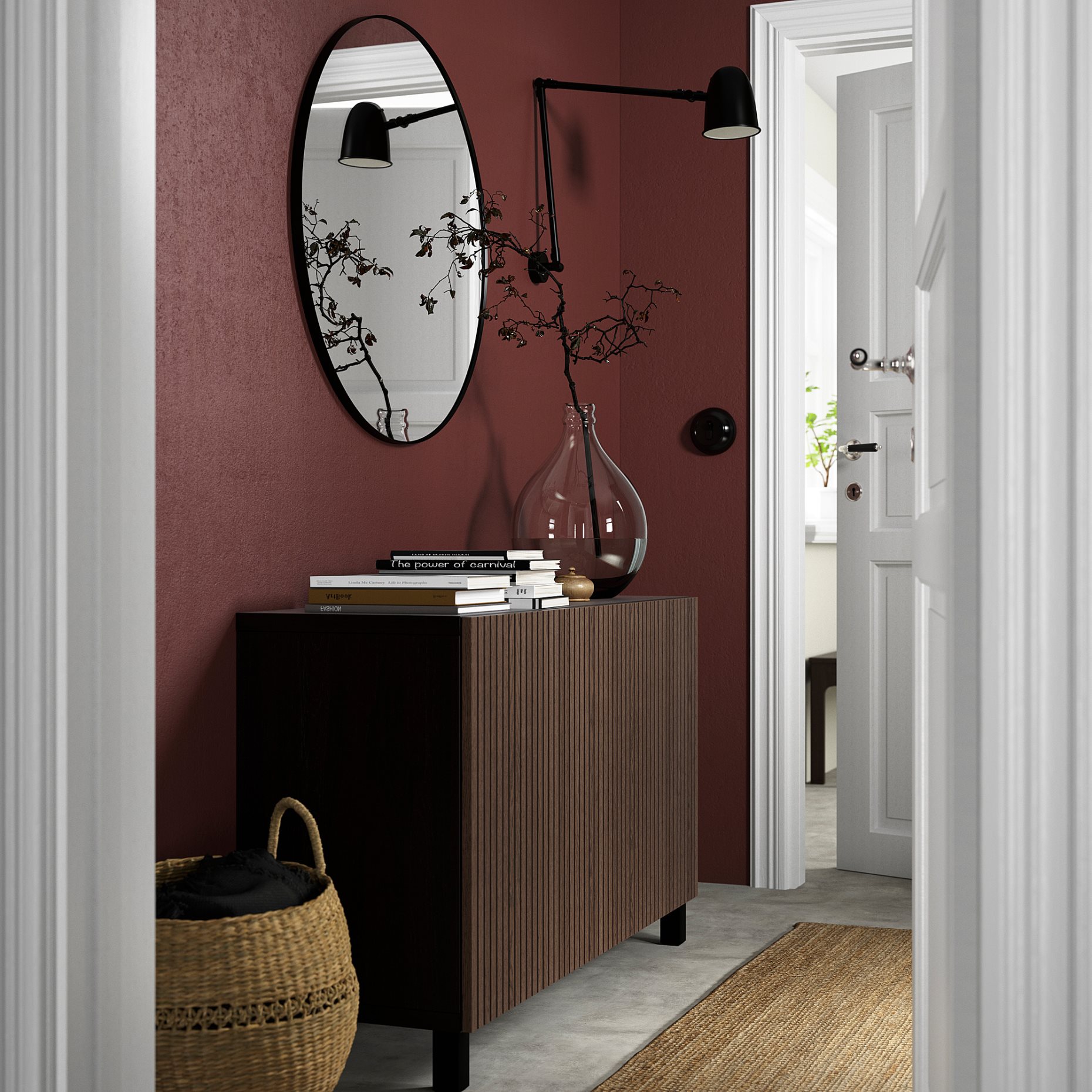 BESTÅ, storage combination with doors, 120x42x74 cm, 394.214.29