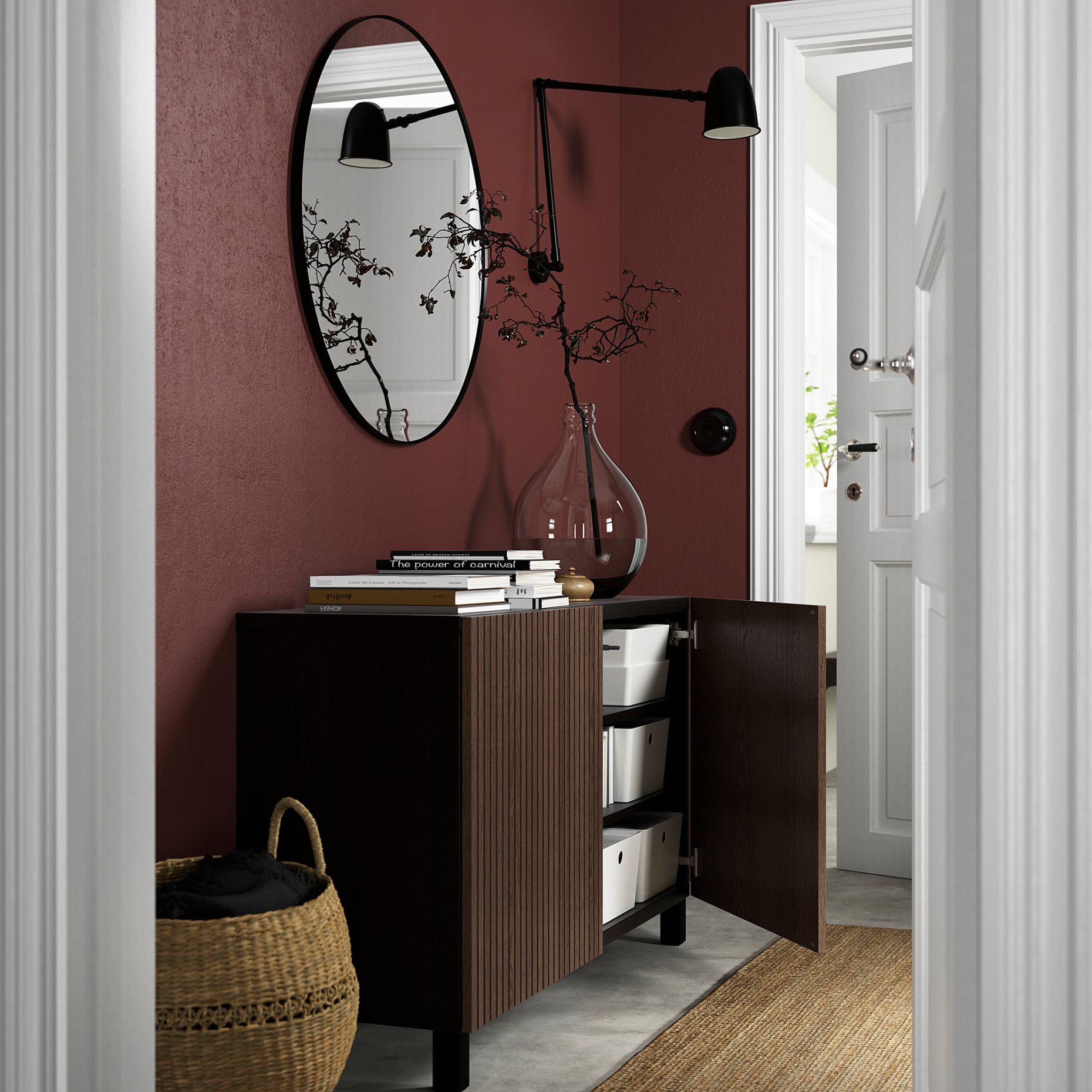 BESTÅ, storage combination with doors, 120x42x74 cm, 394.214.29