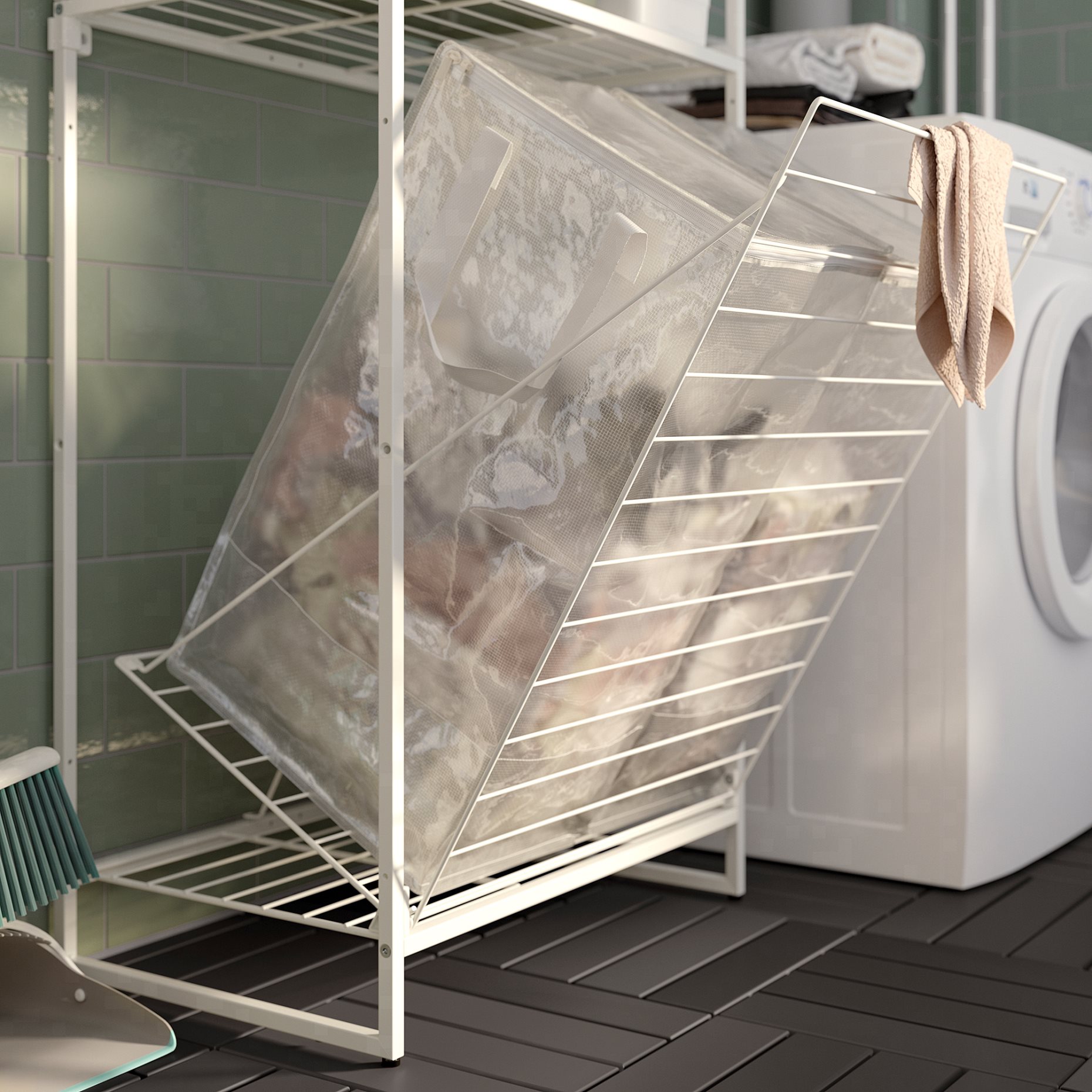 JOSTEIN, shelving unit with bags/in/outdoor/wire, 61x40/76x180 cm, 394.372.70