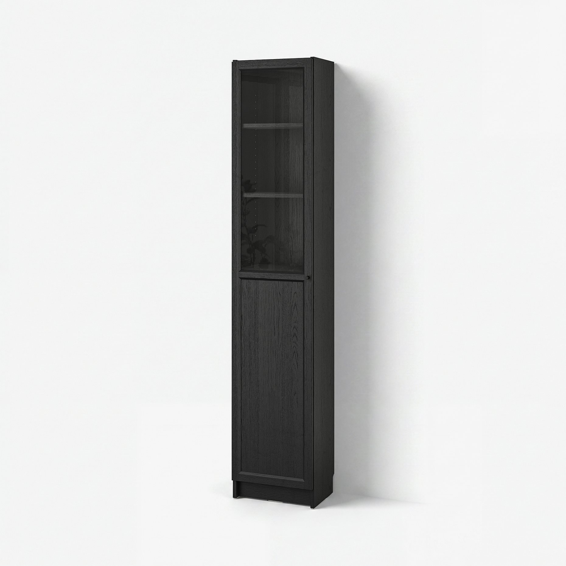 BILLY/OXBERG, bookcase with panel/glass door, 40x30x202 cm, 394.833.37