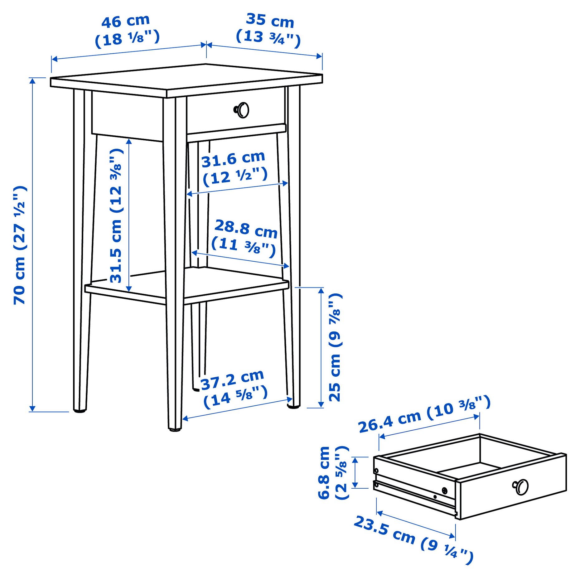 HEMNES, bedroom furniture/set of 4, 160x200 cm, 394.834.17
