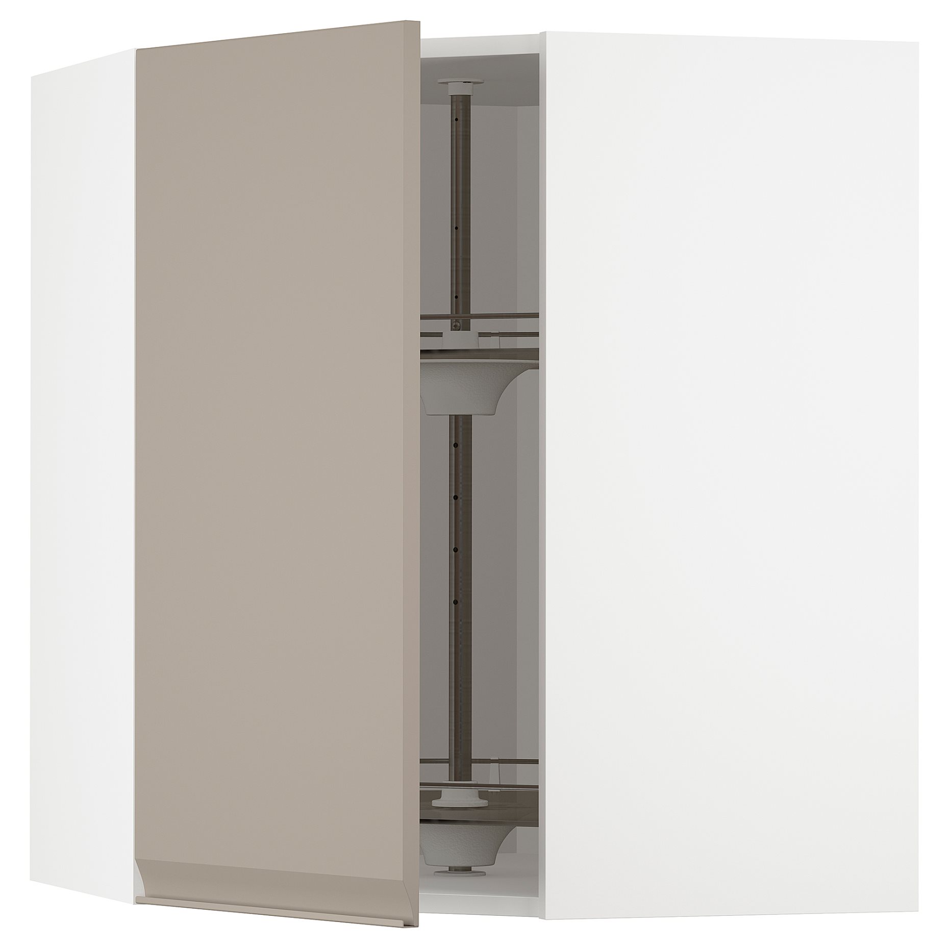 METOD, corner wall cabinet with carousel, 68x80 cm, 394.922.14