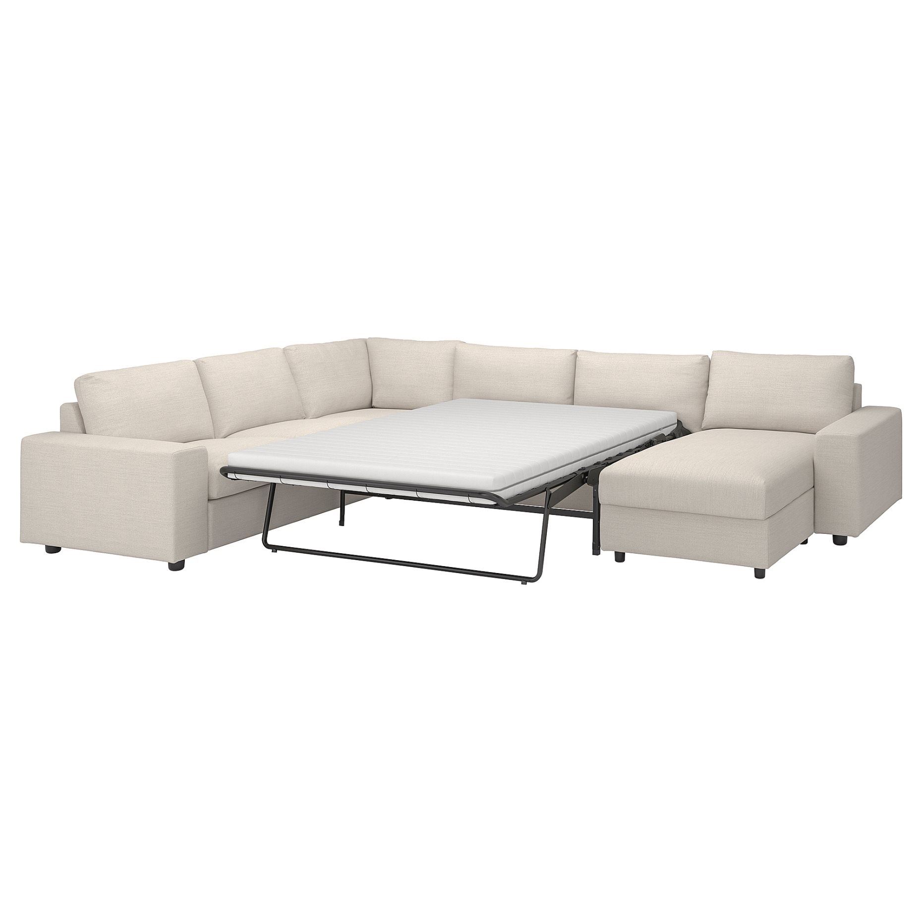 VIMLE, corner sofa-bed with wide armrests, 5-seat with chaise longue, 395.452.03