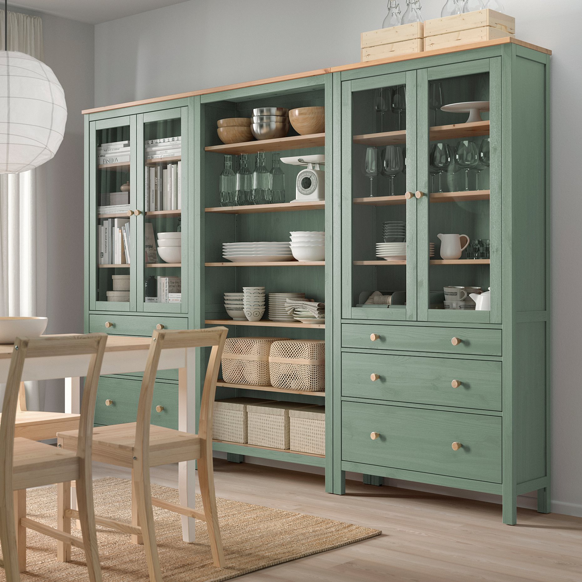 HEMNES, σύνθεση αποθήκευσης με πόρτες/συρτάρια, 270x197 cm, 395.910.68