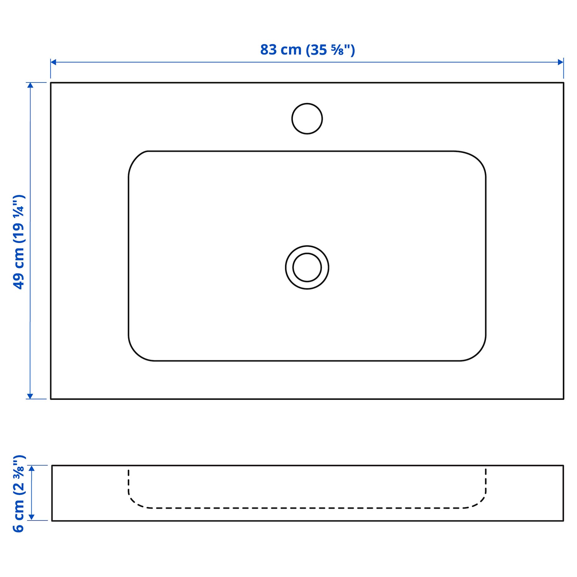 ODENSVIK, μονός νιπτήρας, 401.808.05