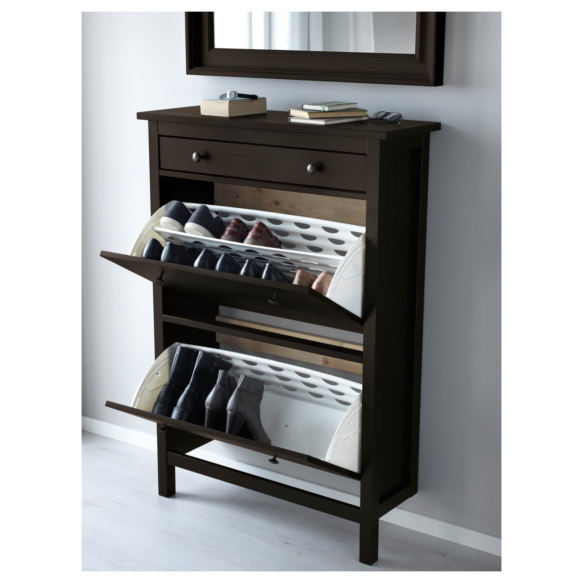 HEMNES, shoe cabinet with 2 compartments, 402.169.08