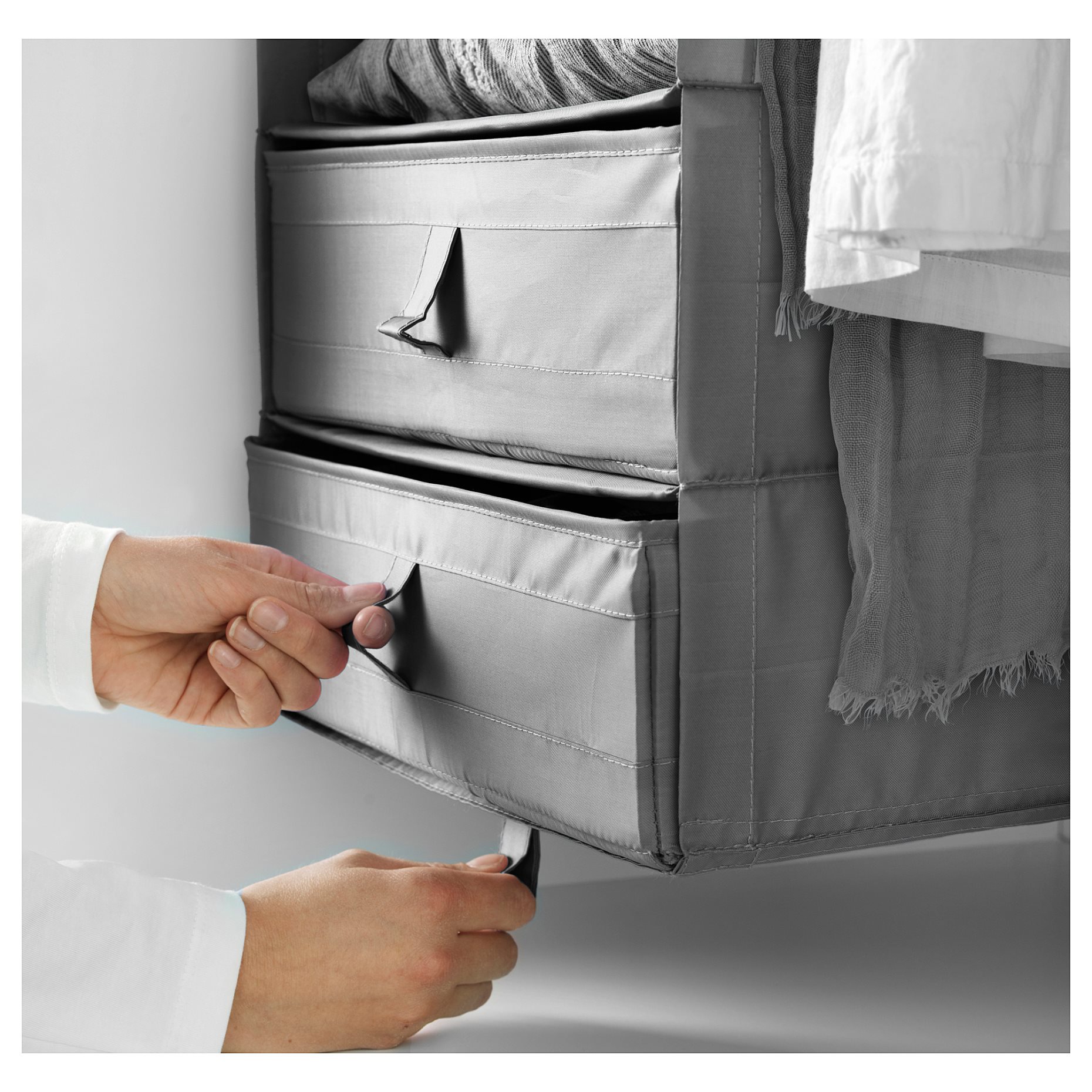 SKUBB, storage with 6 compartments, 35x45x125 cm, 404.000.01